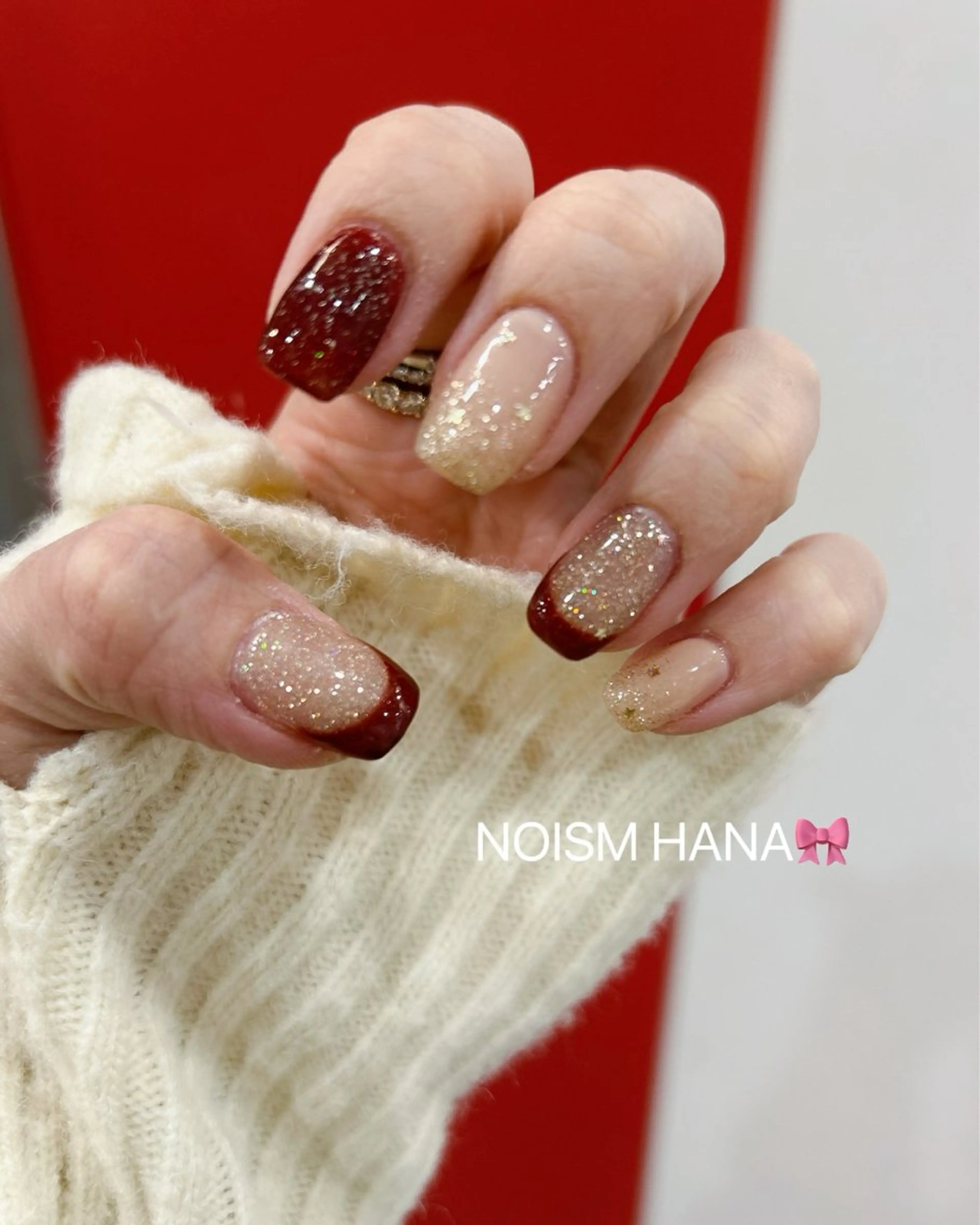 ネイル グラデーション キラキラネイル 韓国ネイル マグネットネイル ニュアンスネイル ハンドネイル 🎀大人nail /NOISMはな🎀のネイルデザイン