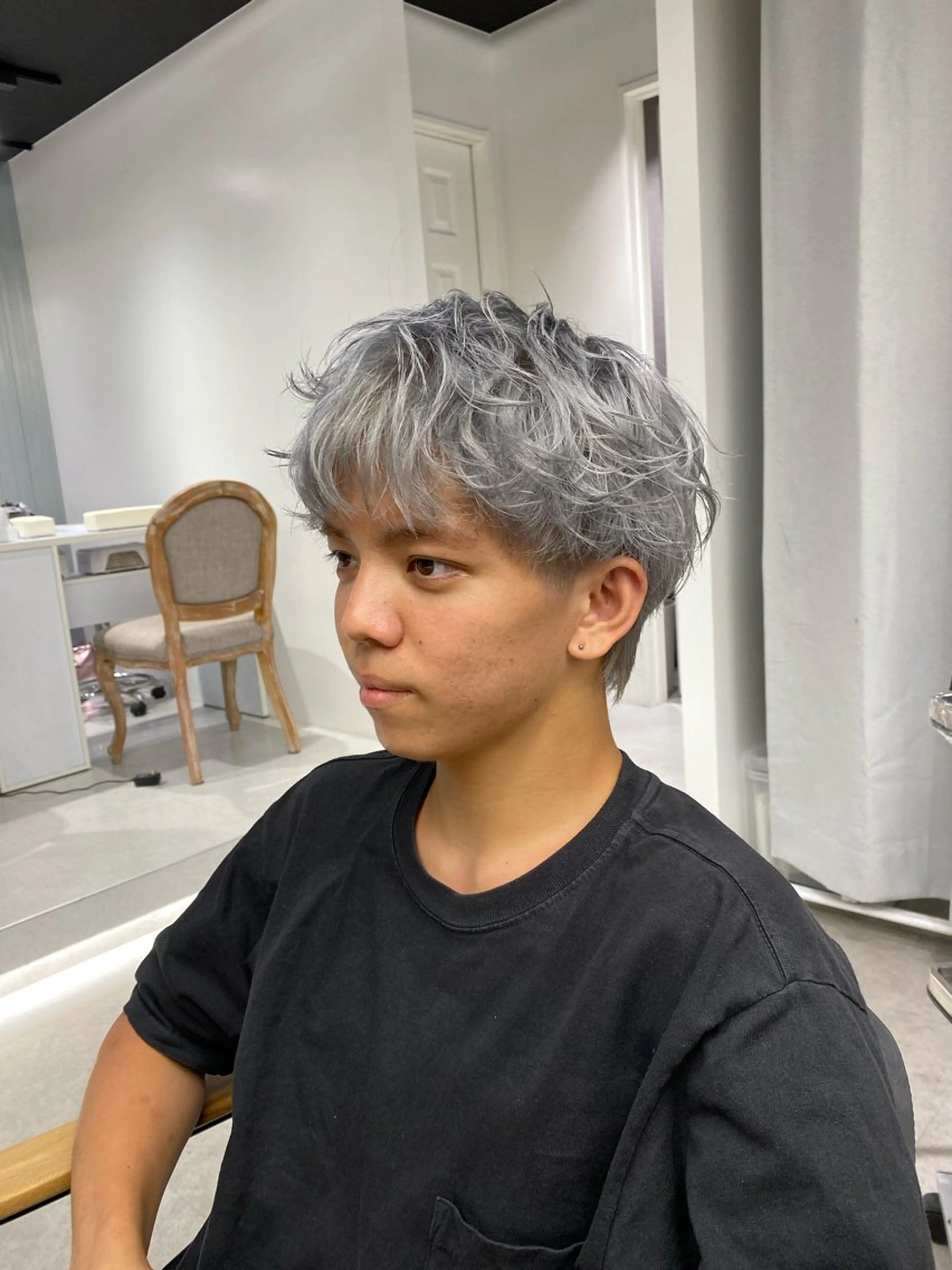 ショート カラー メンズ カット ヘアカラー シャドウパーマ/ ルーズパーマ/メンズのヘアスタイル