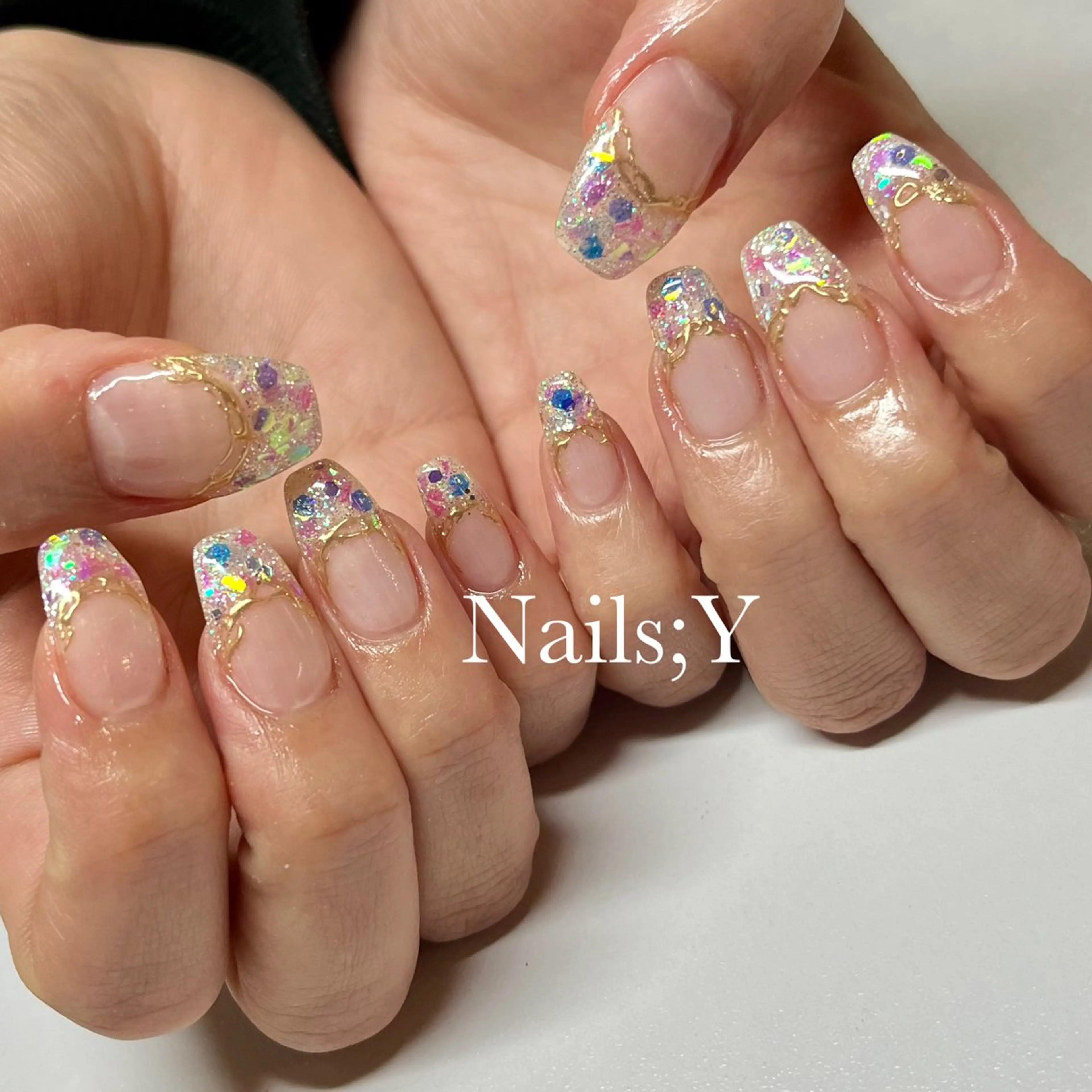 ネイル ジェルネイル キラキラネイル 持ち込み パラジェル yo koのネイルデザイン