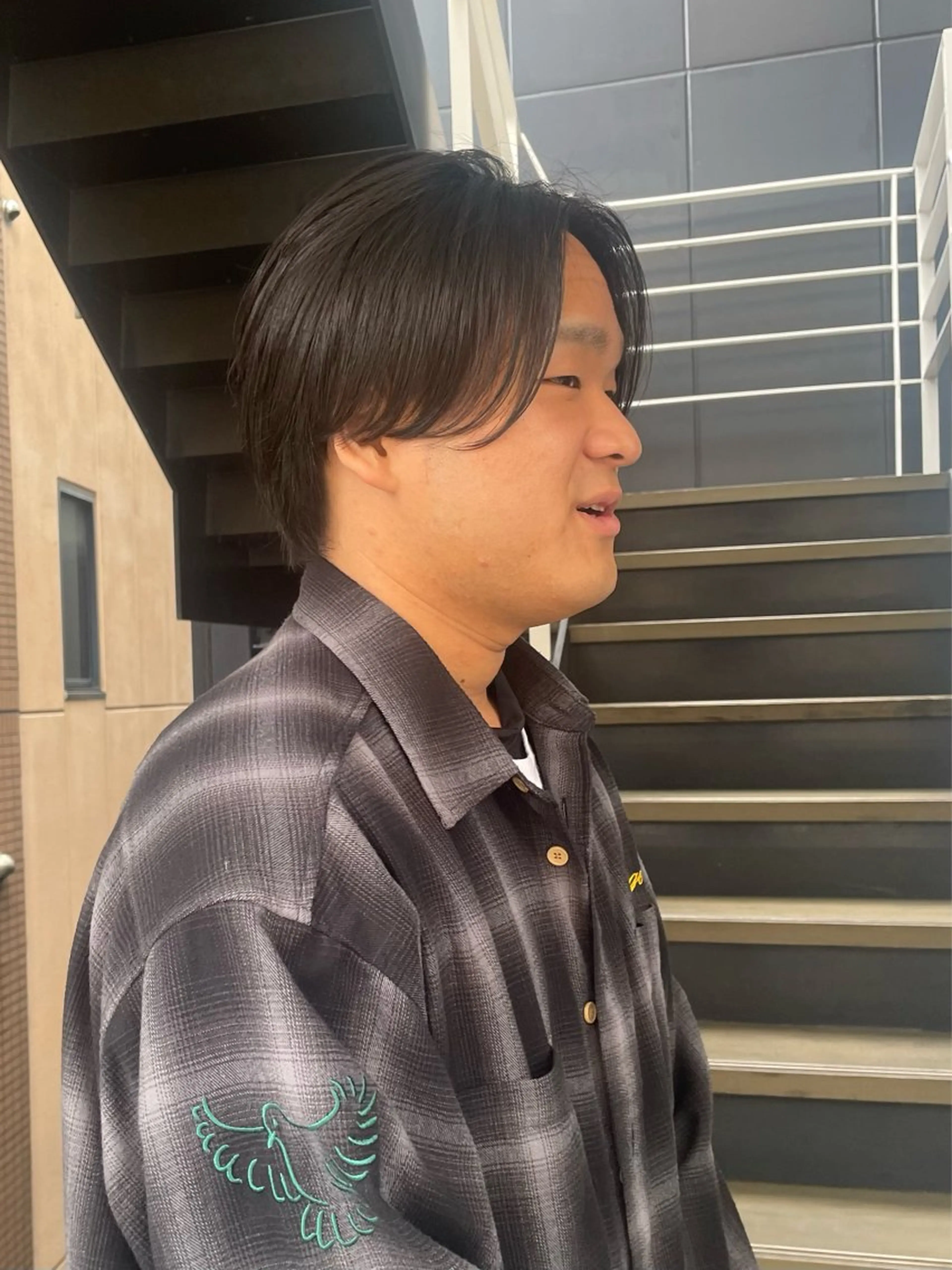 ショート パーマ メンズ カット 青髪特化🩵 ダブルカラーのヘアスタイル