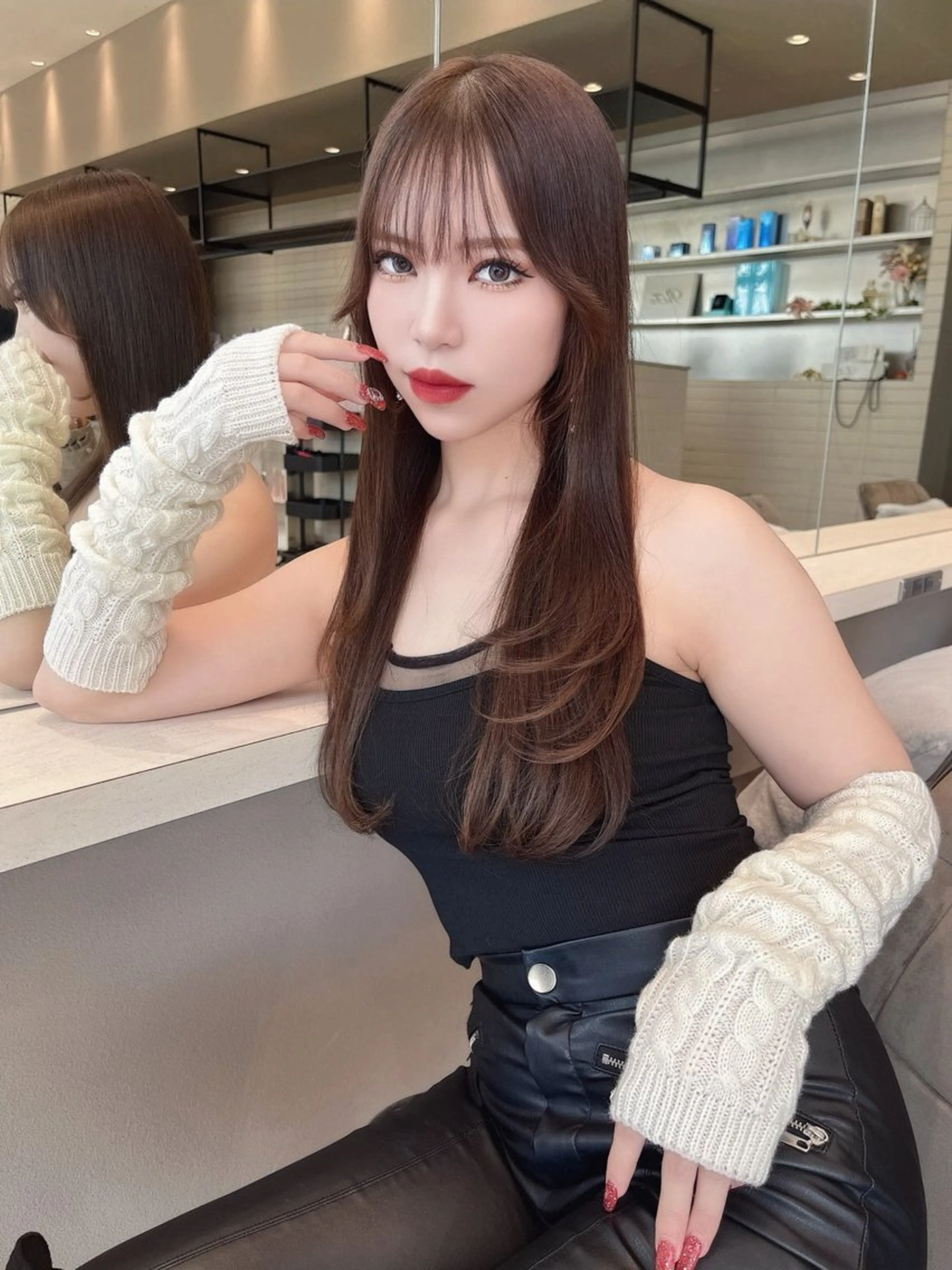 ロング カラー レイヤー/髪質改善 /透け感カラー/艶髪のヘアスタイル