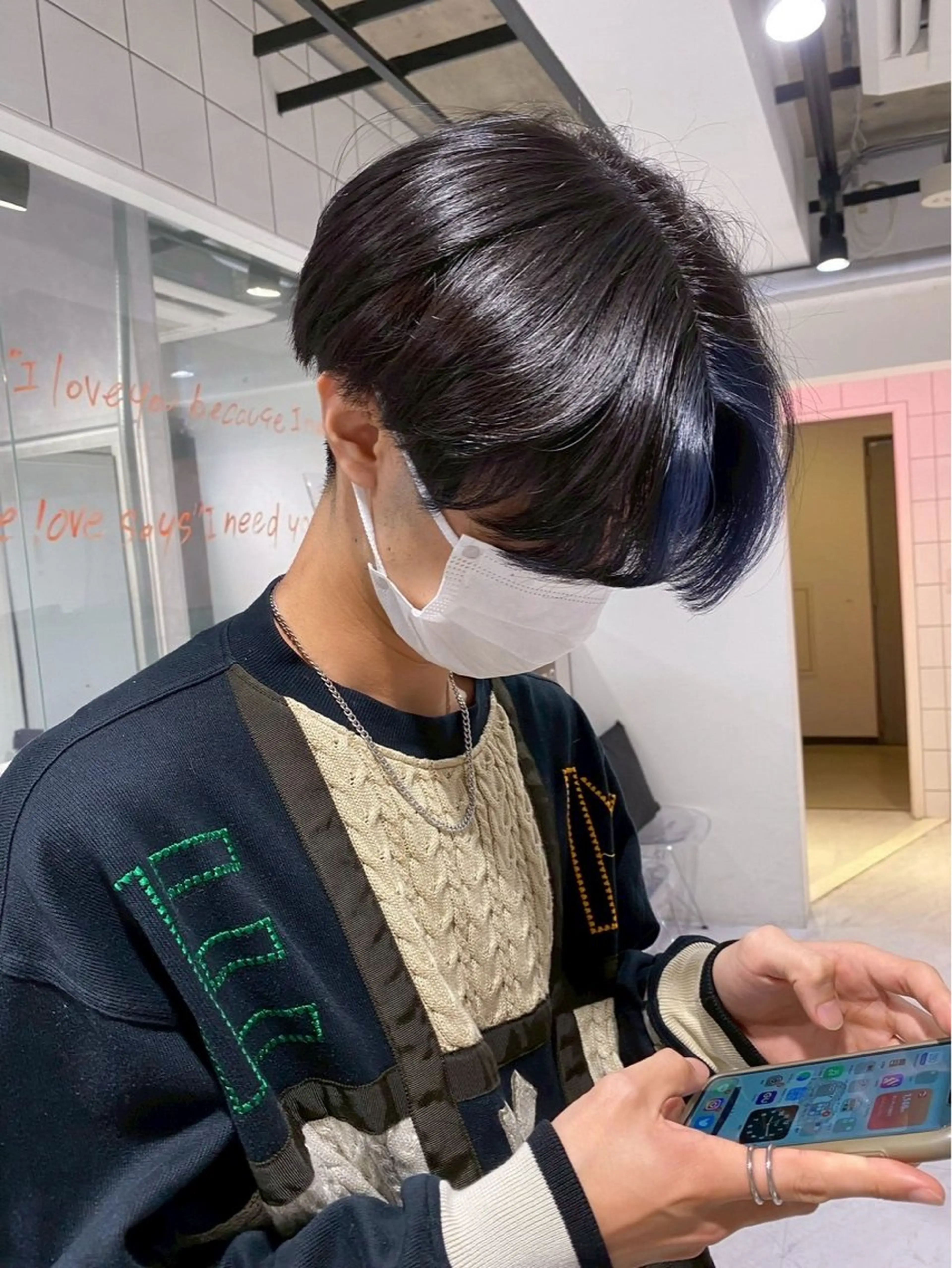 カラー メンズ ブルーカラー クラシックスタイル 💈鈴木洵誠のヘアスタイル