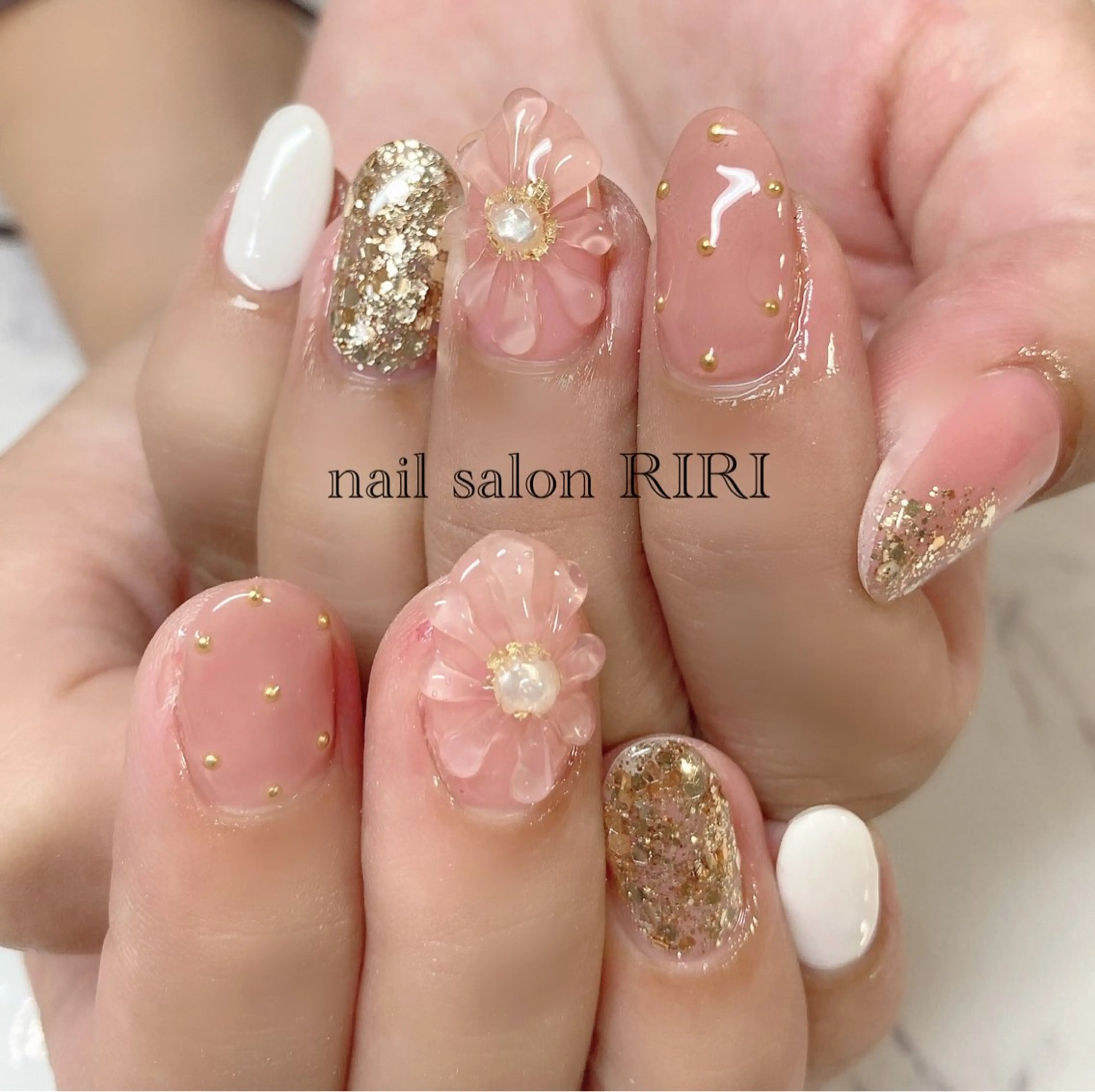 ネイル フラワーネイル ぷっくりネイル private  nail  salon RIRI所属・RIRI リリのネイルデザイン