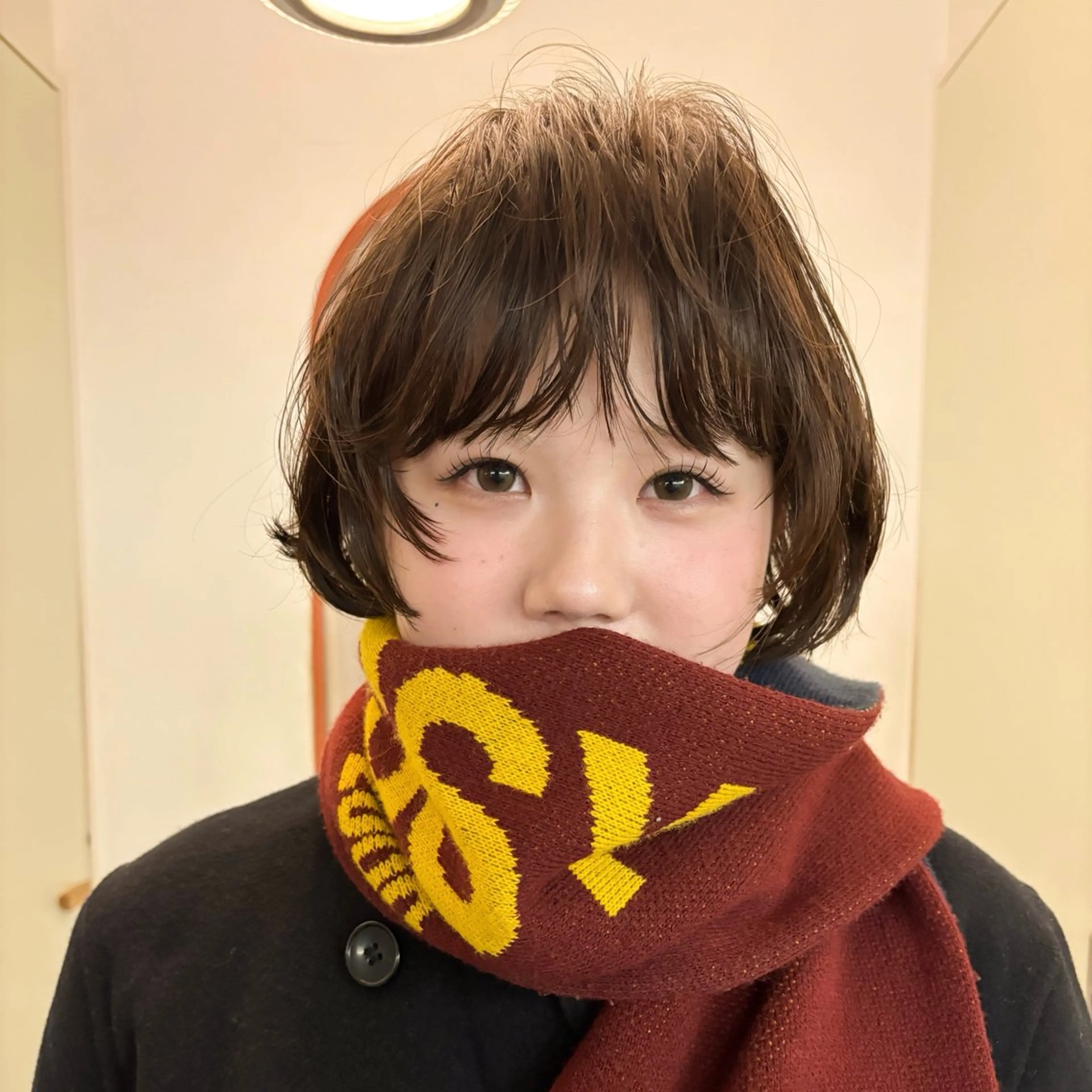 ショート カラー パーマ カット ヘアカラー パーマ トリートメント トレンドボブ /ミリヤのヘアスタイル