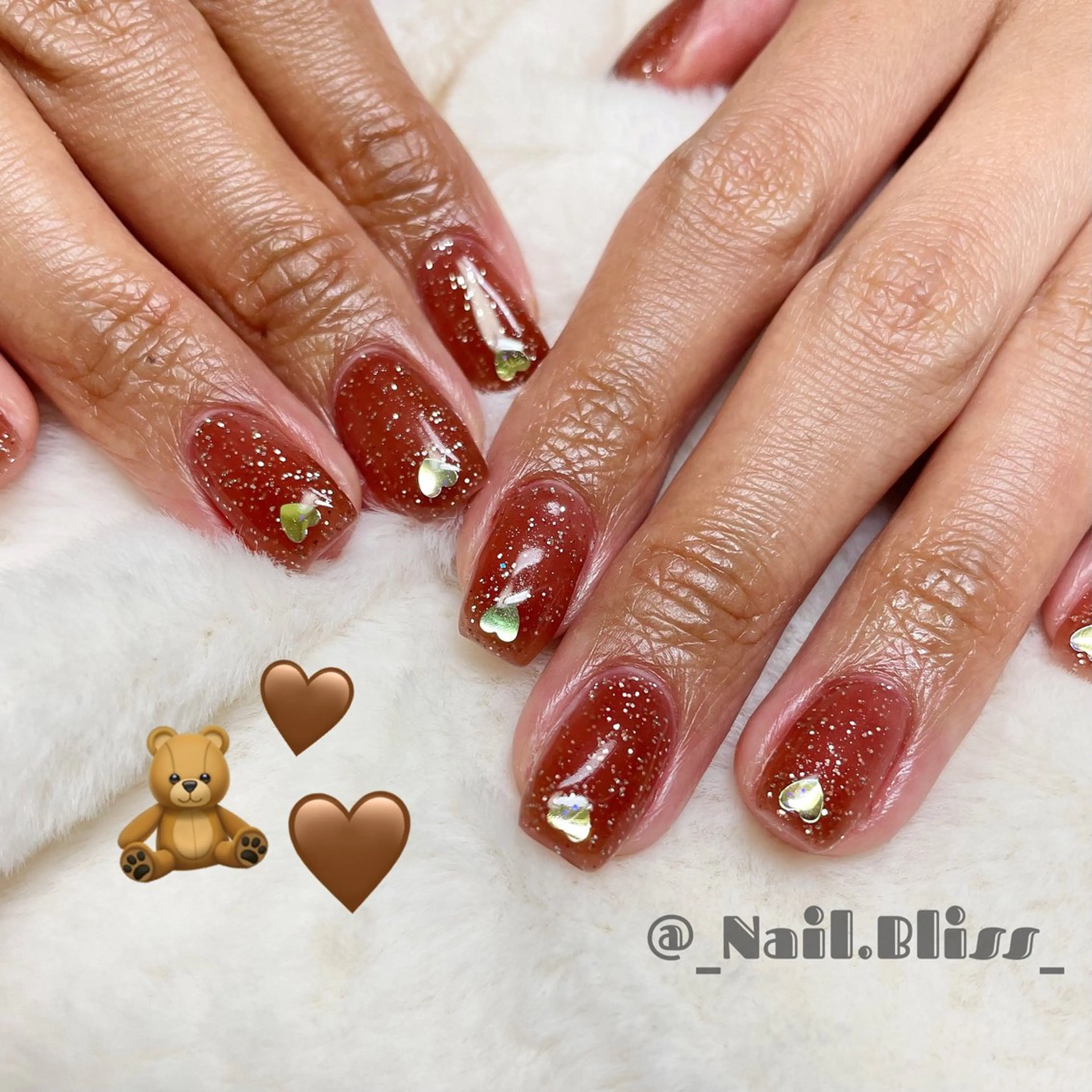 ネイル ブラウン ハンドネイル NAIL BLISSのネイルデザイン
