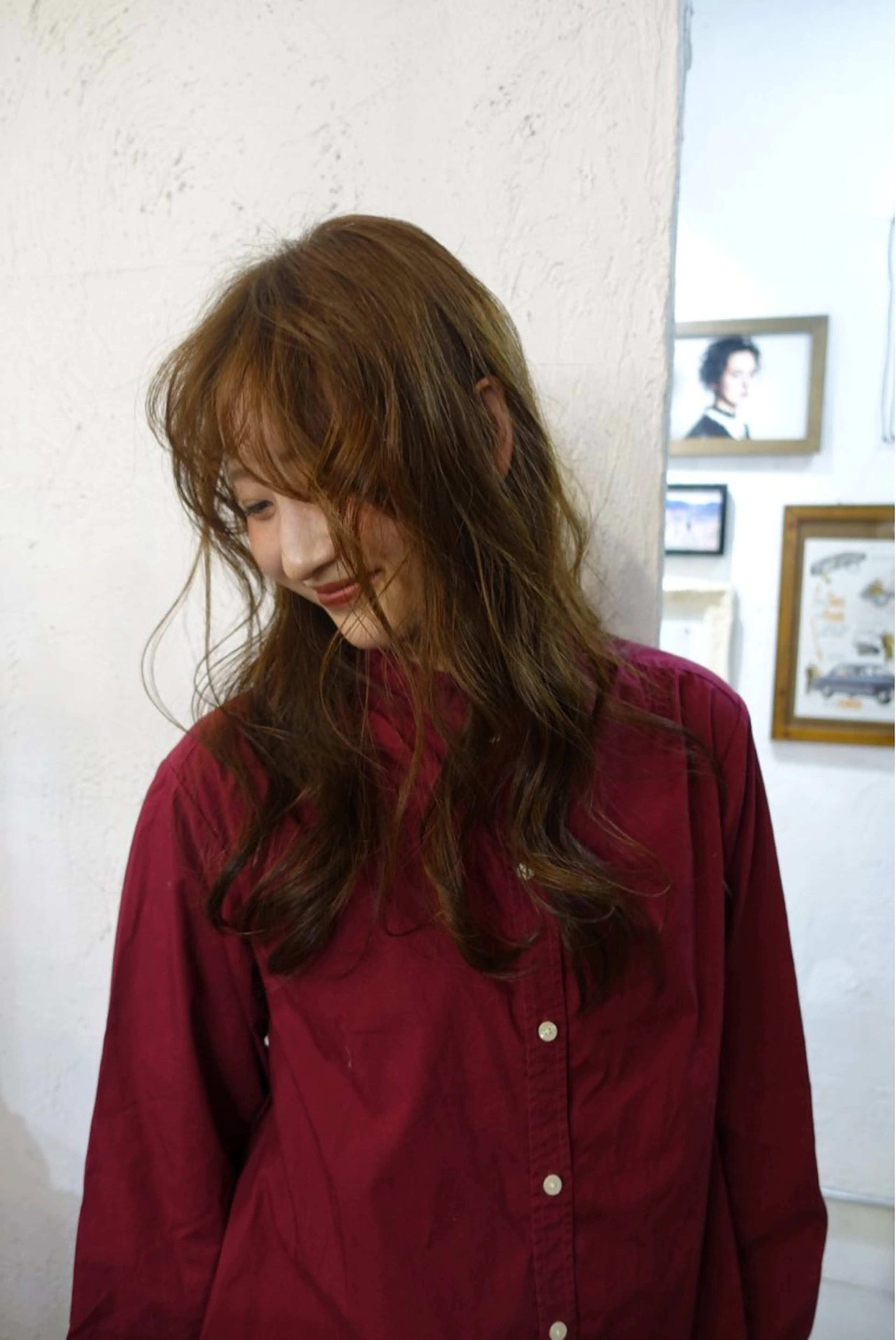 ブリーチ無しワンカラー+前髪カットの写真