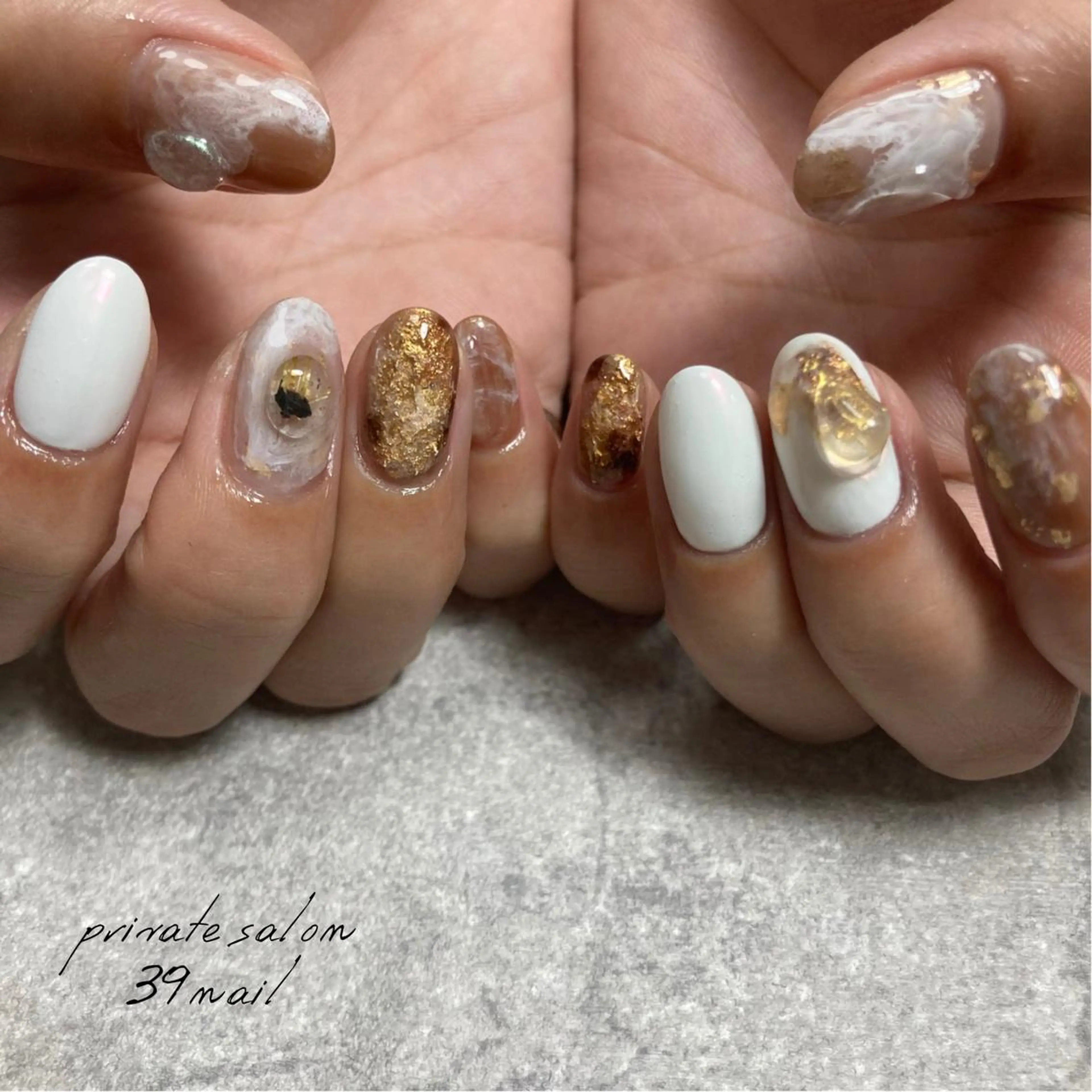 ミディアム ネイル ハンドネイル 京橋 【39nail】のネイルデザイン