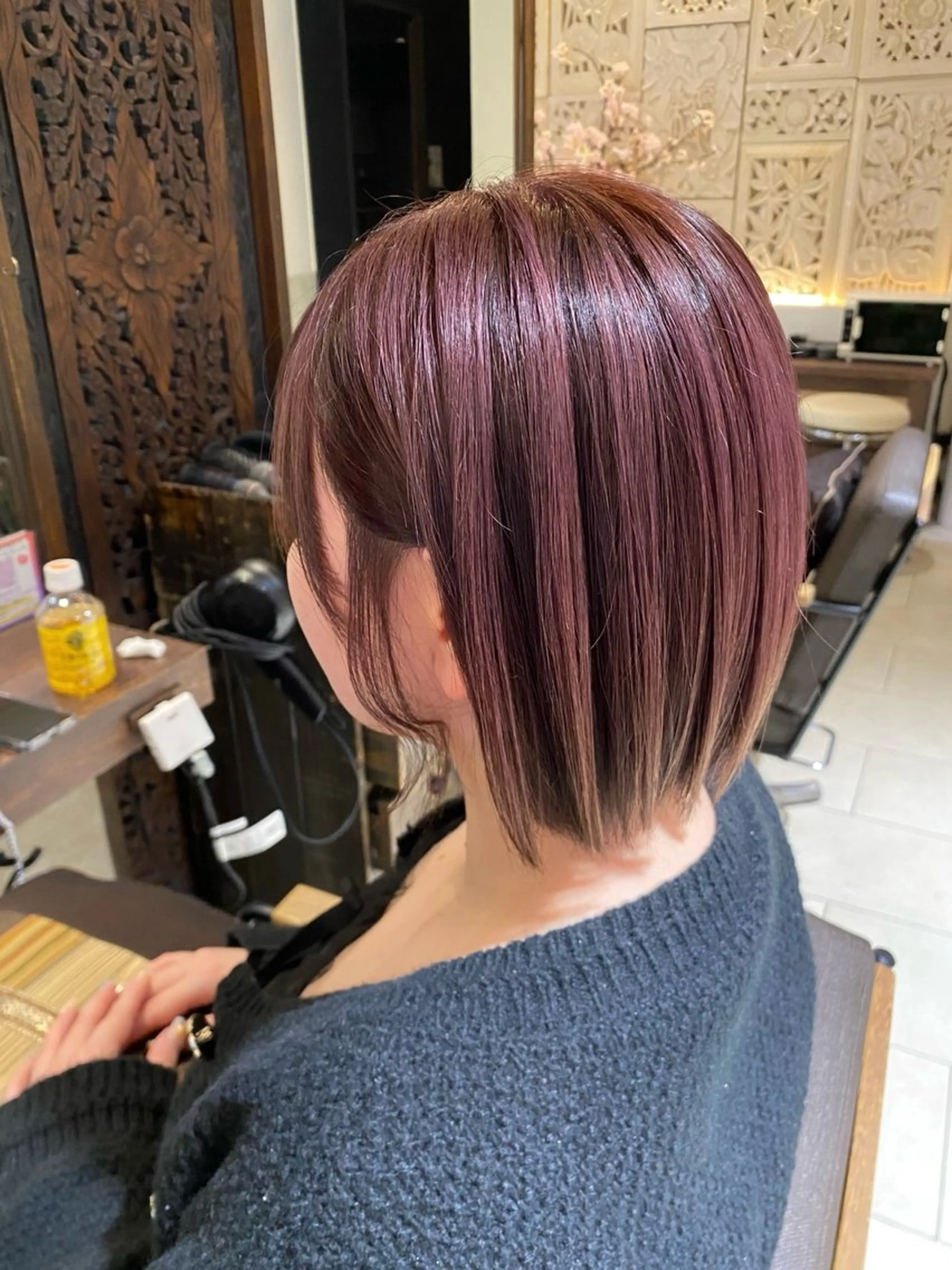 ミディアム カラー Aina🩶 縮毛/髪質改善🩶のヘアスタイル