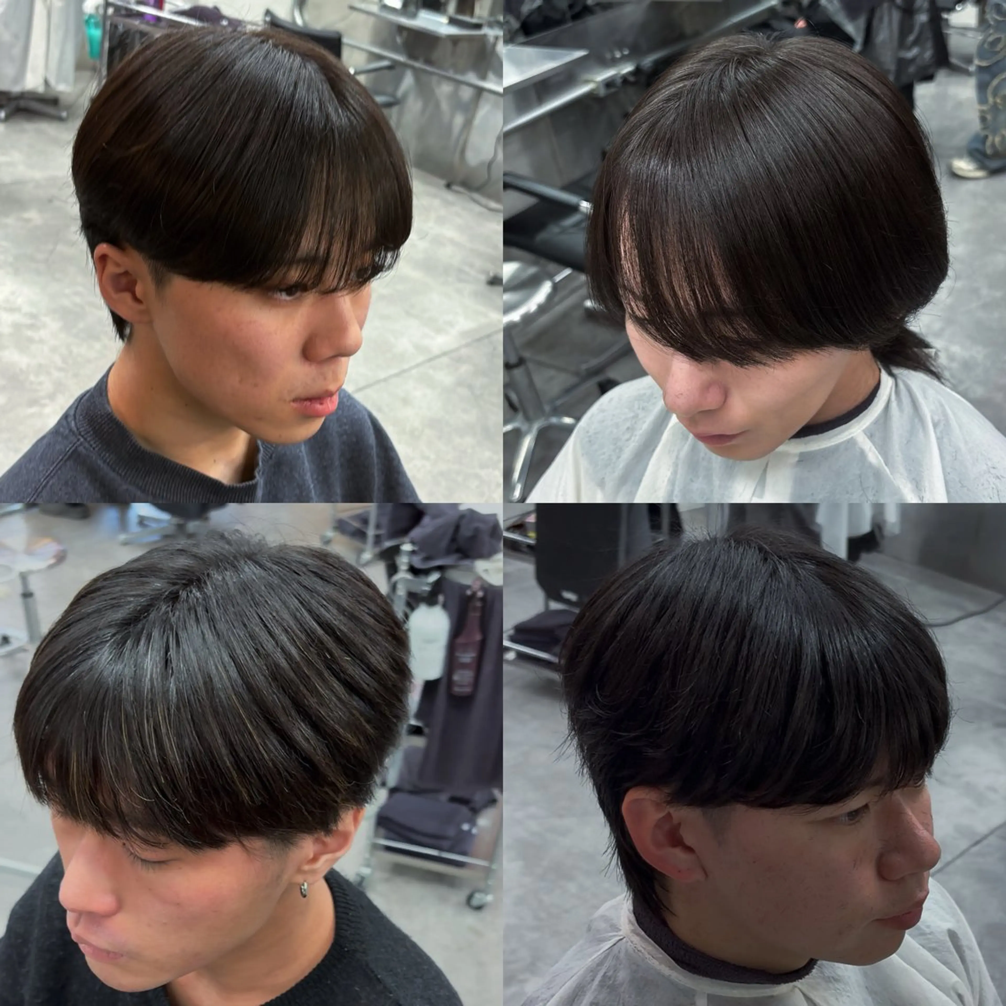 ミディアム カラー パーマ メンズ カット ヘッドスパ ヘアセット メンズパーマ特化 🔥韓国ヘア職人🔥のヘアスタイル