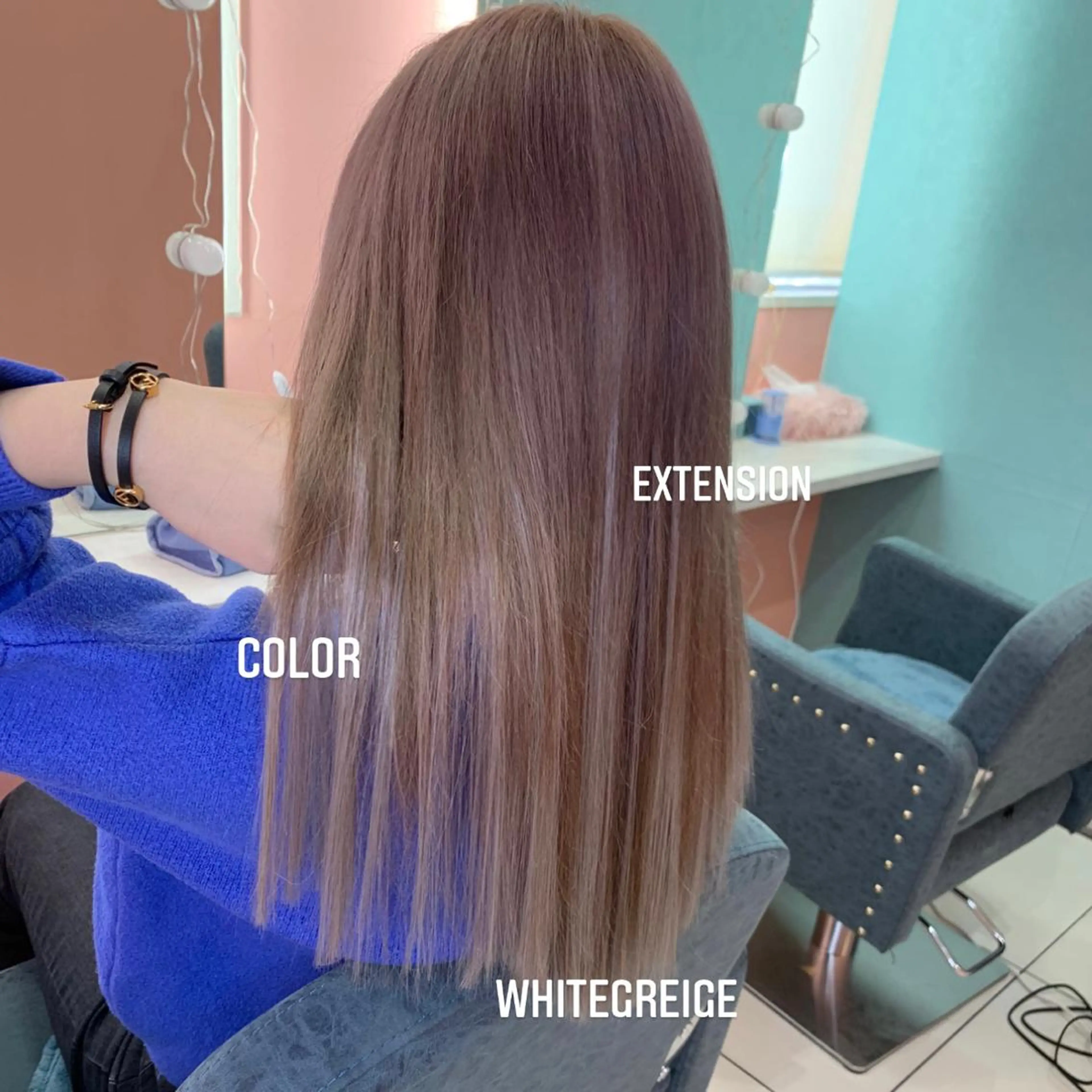 セミロング カラー エクステ エクステ🩵ブリーチ 韓国ヘア🩵KAEのヘアスタイル