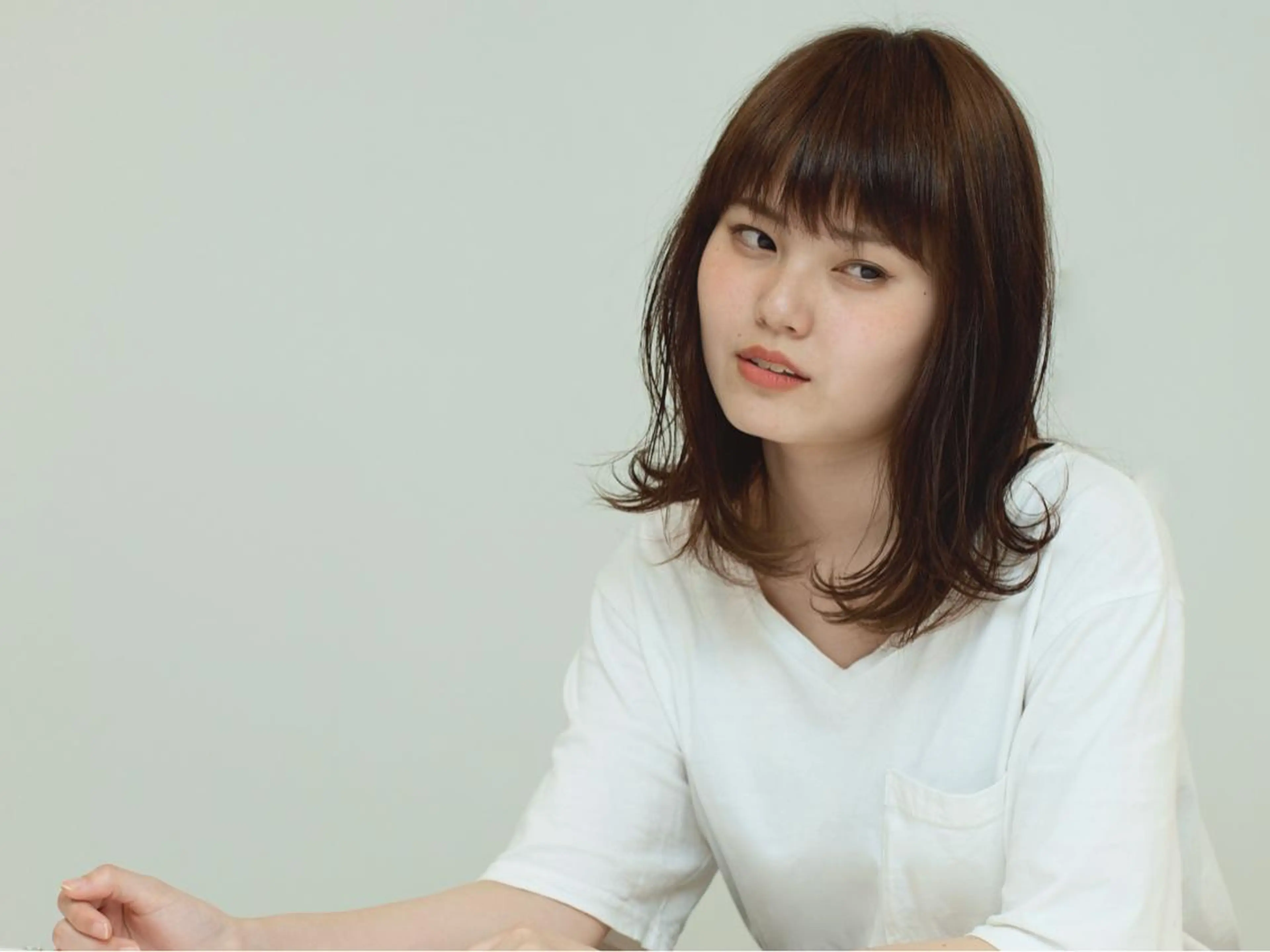 ミディアム ツジガキ ユウスケのヘアスタイル