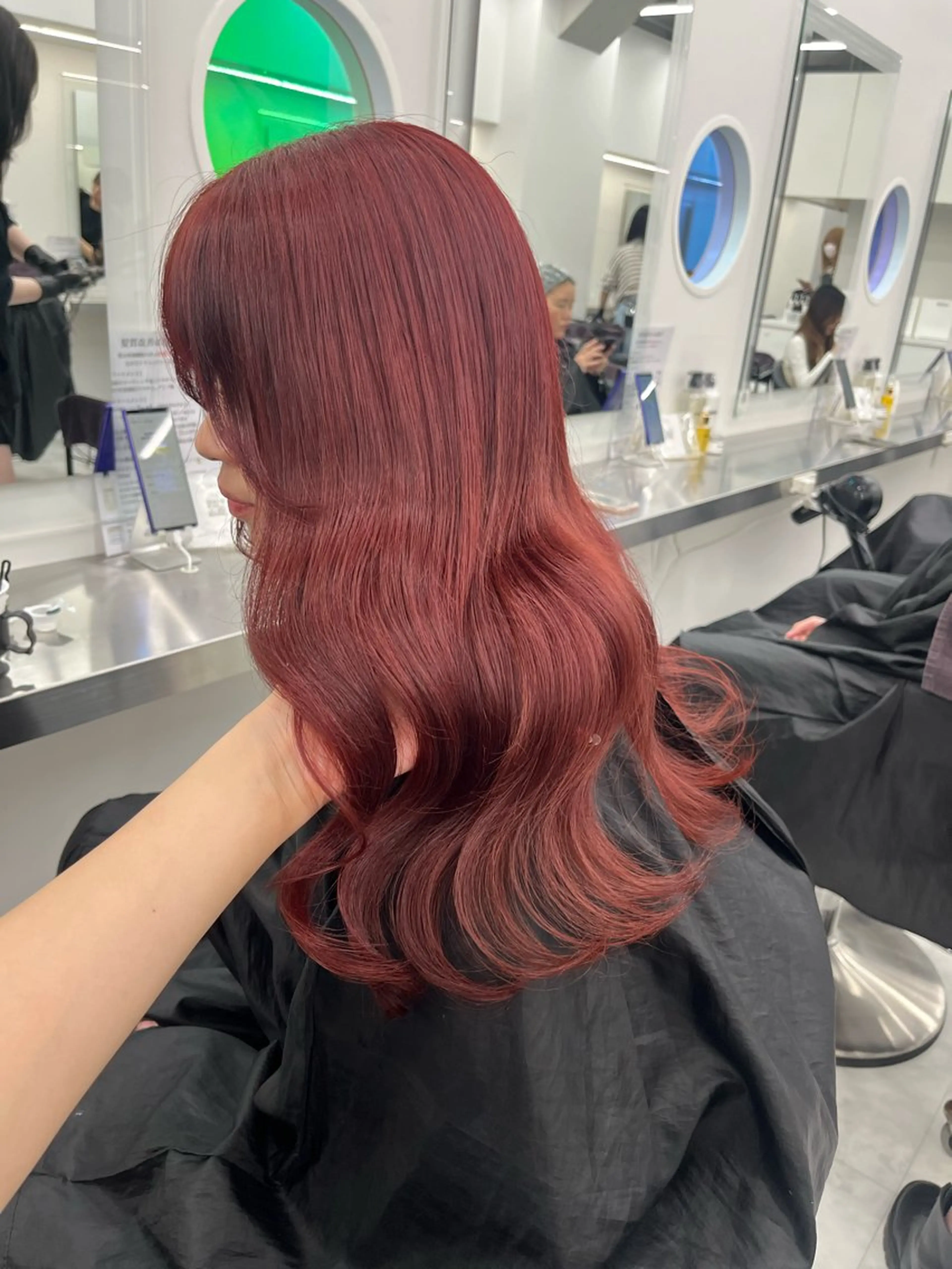 ロング ヘアカラー トリートメント ヘッドスパ ヘアセット 💗韓国暖色ヘア NO.1💗🪽のヘアスタイル