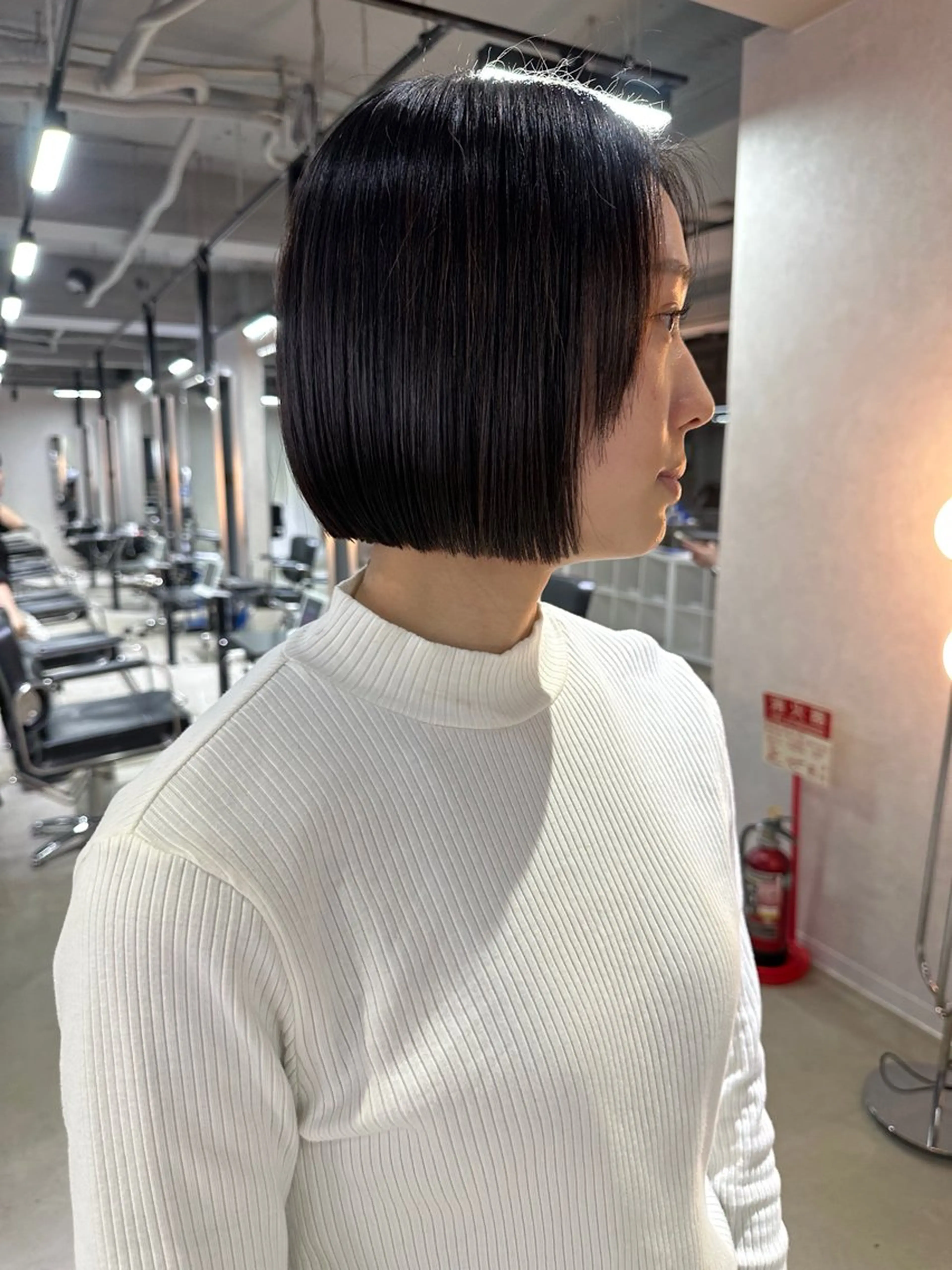 ショート カラー カット ヘアカラー トリートメント 縮毛矯正×ボブ職人 【圧倒的朝楽ボブ】のヘアスタイル