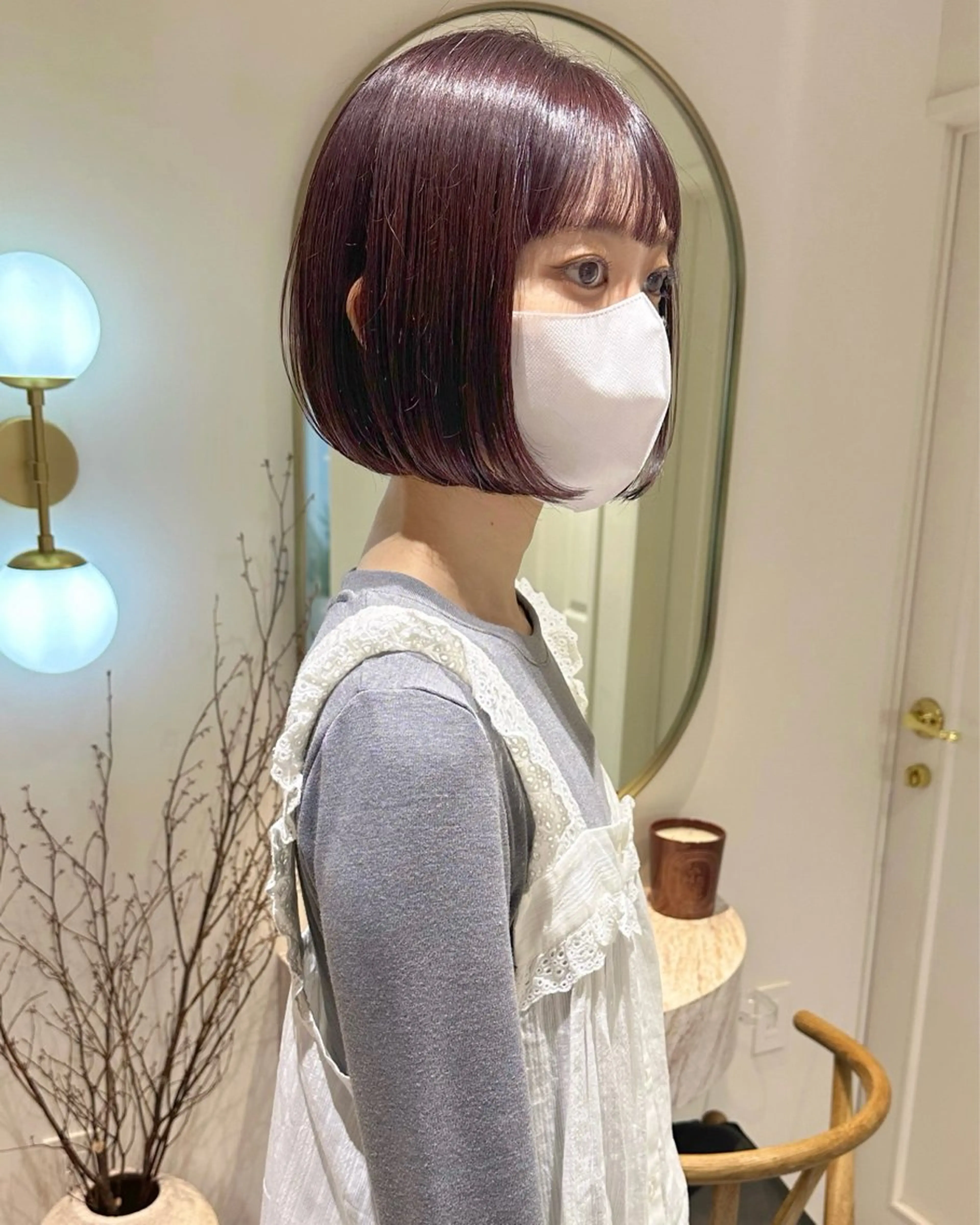 ショート カラー ラベンダーカラー ボブ レイヤーカット🪄 耳ツボ🎀Ayumiのヘアスタイル