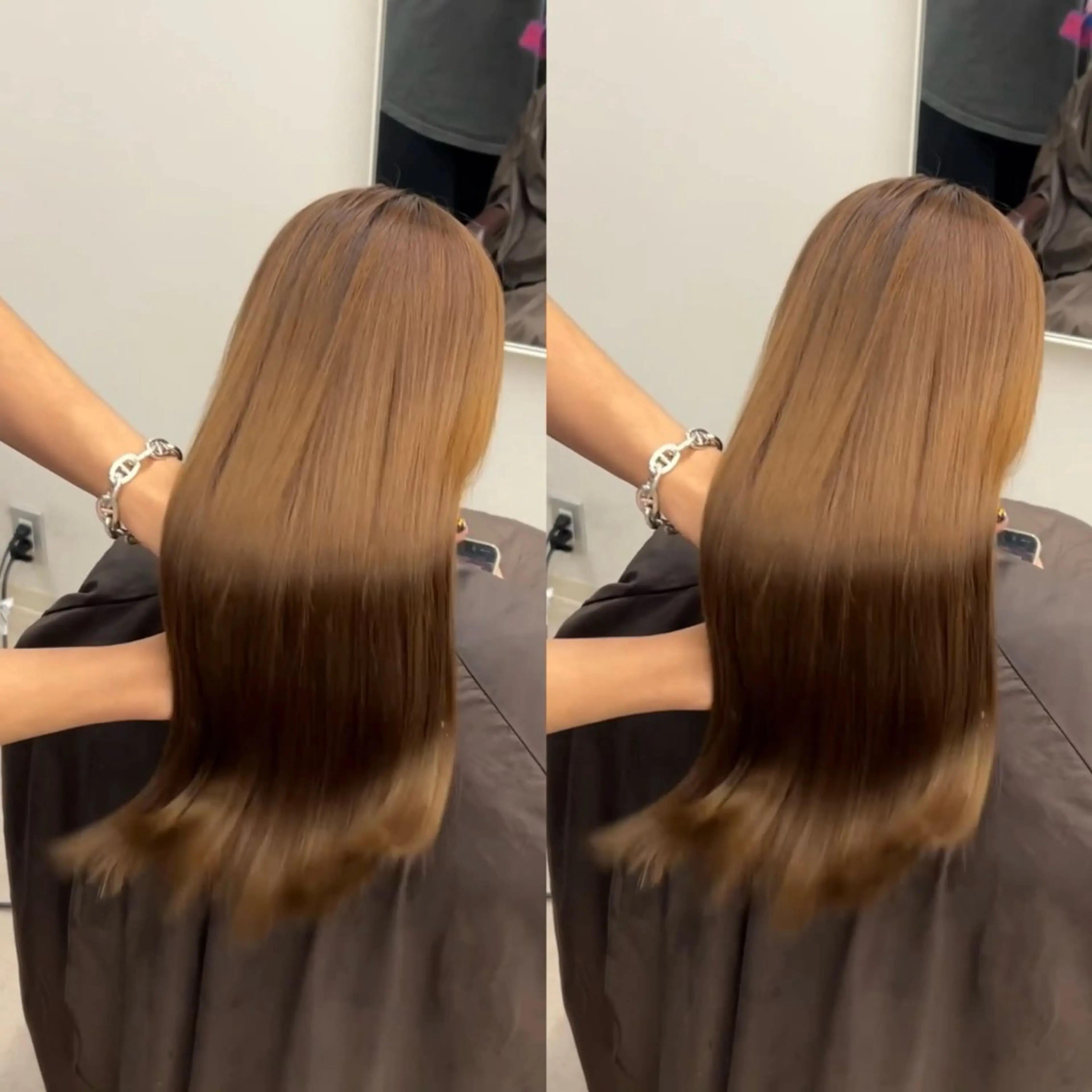 ロング カラー パーマ キッズ 縮毛矯正 トリートメント ストレートパーマ 盛れる艶カラー× レイヤーカット/咲来のヘアスタイル