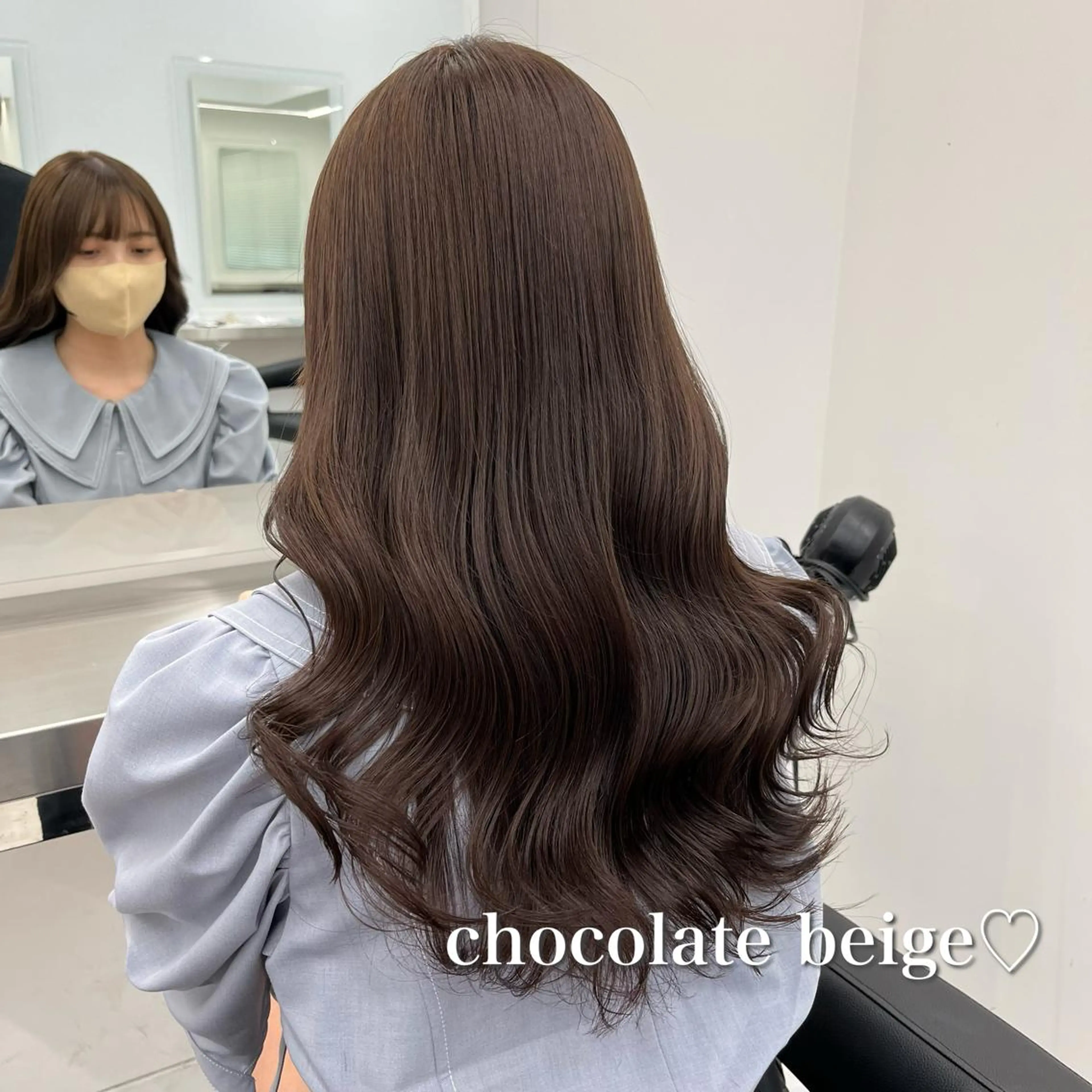 ロング カット ヘアカラー トリートメント 💗韓国暖色ヘア NO.1💗🪽のヘアスタイル