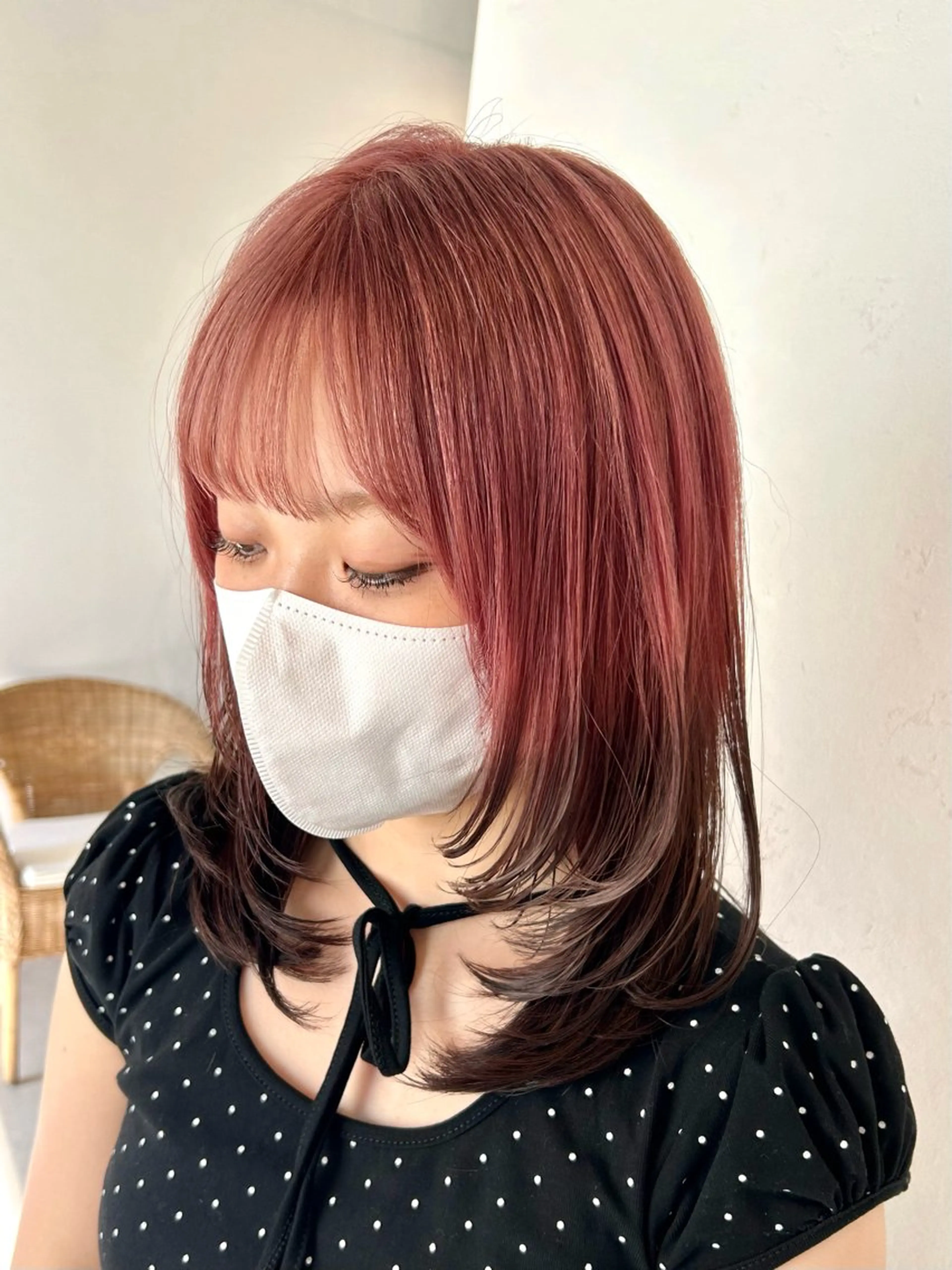 セミロング カラー カット ヘアカラー トリートメント 艶カラー/レイヤー/ ハイトーン/まなみのヘアスタイル