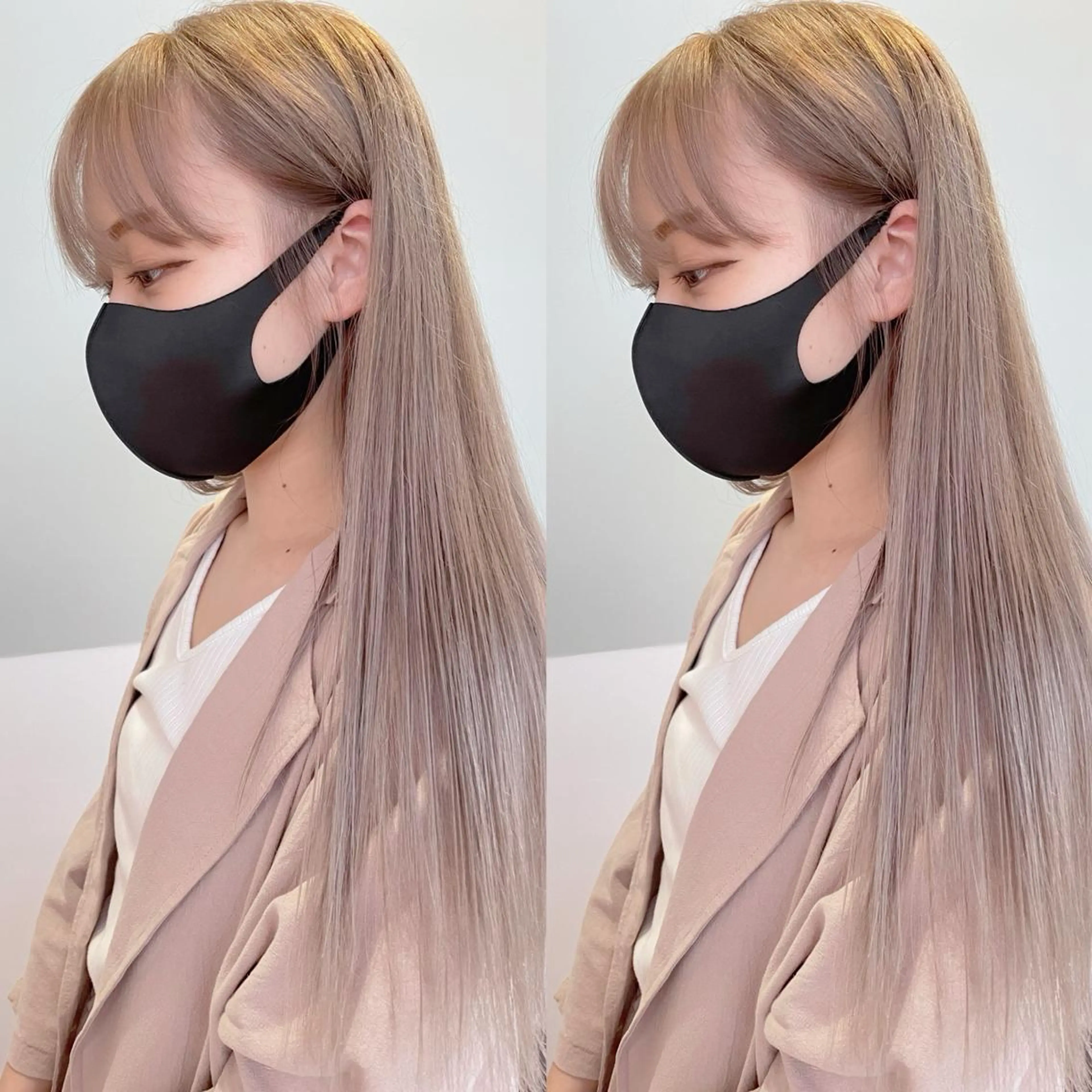 ロング カラー ベージュカラー ミルクティーベージュ 艶髪/モテヘア🎀 MIHOのヘアスタイル