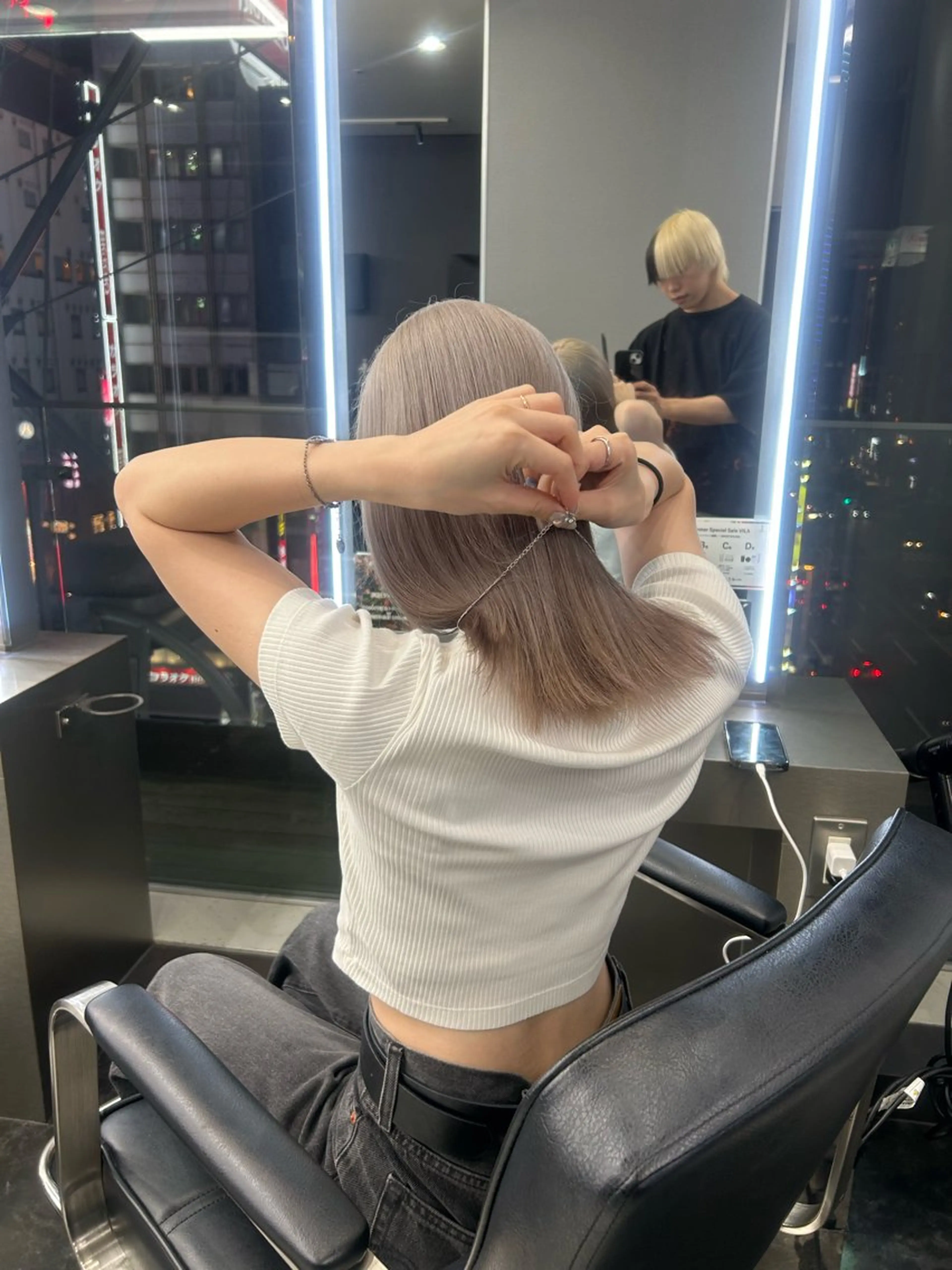 セミロング カラー メンズカット/ ハイトーン/琉輝のヘアスタイル