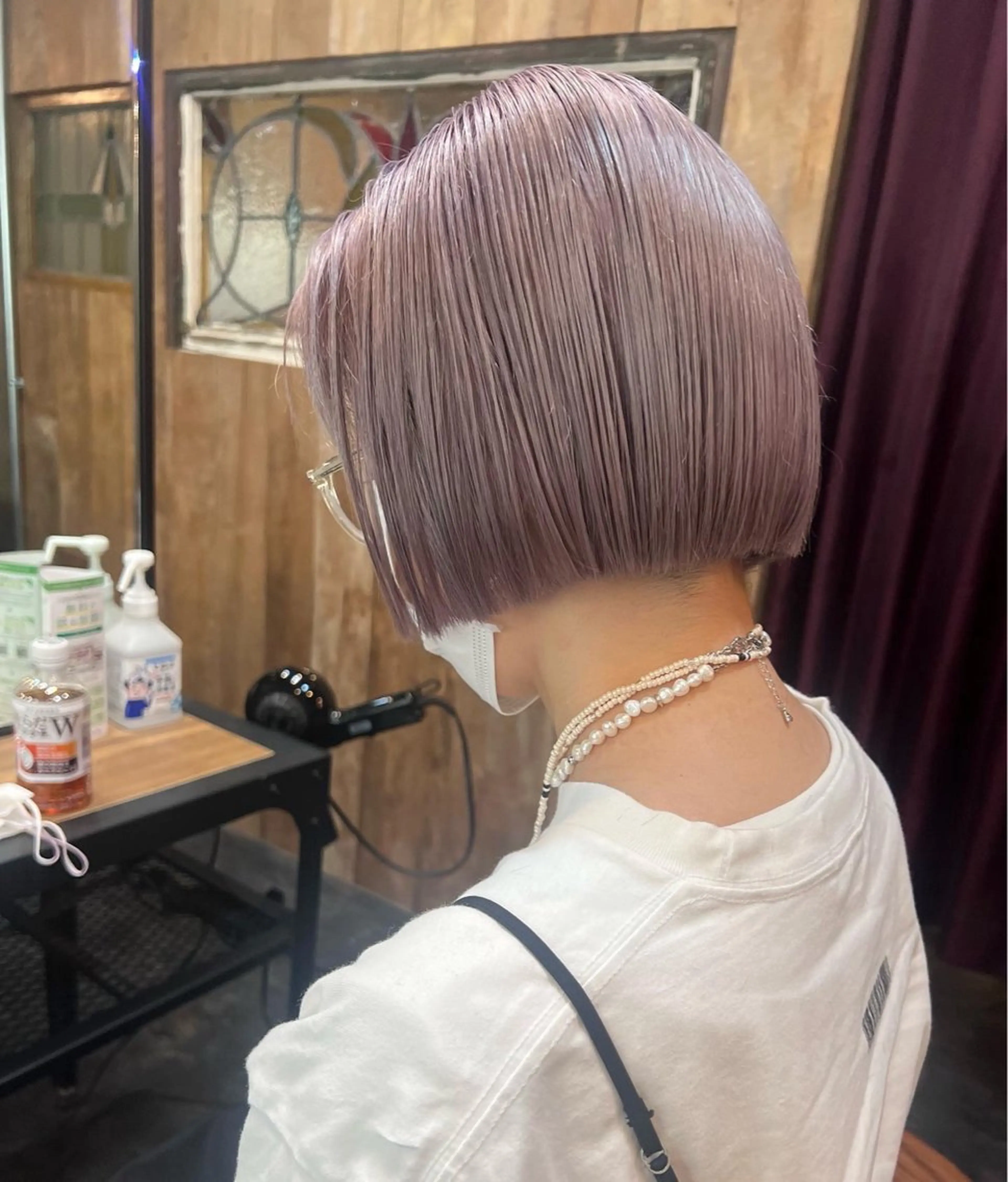 ショート カラー ラベンダーカラー ヘアカラー ブリーチ/ハイトーン レイヤー/Maanaのヘアスタイル