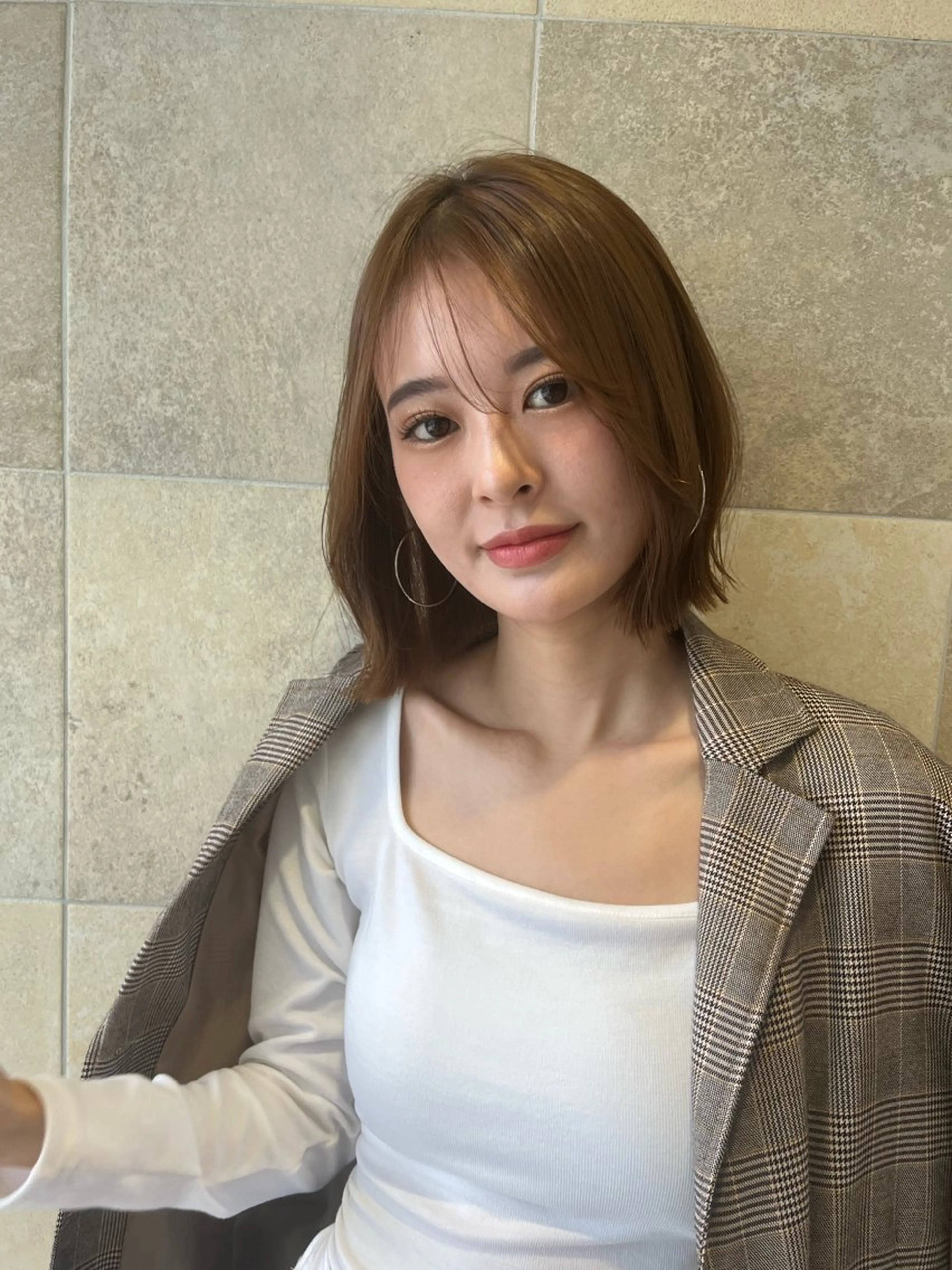 ミディアム 艶髪/透明感/ 三宅晴香のヘアスタイル