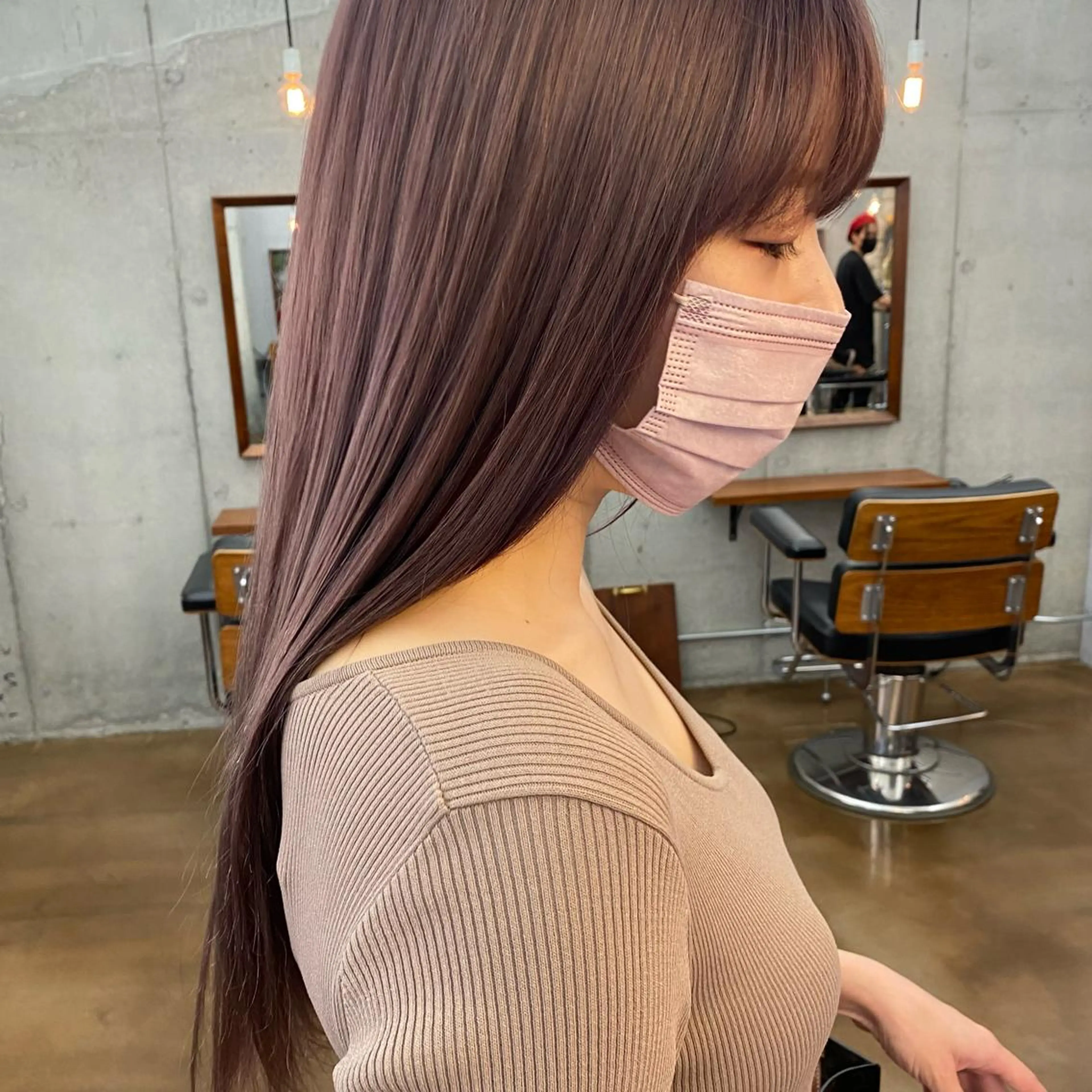 ロング ピンクラベンダー ハイトーン/デザイン hirokiのヘアスタイル