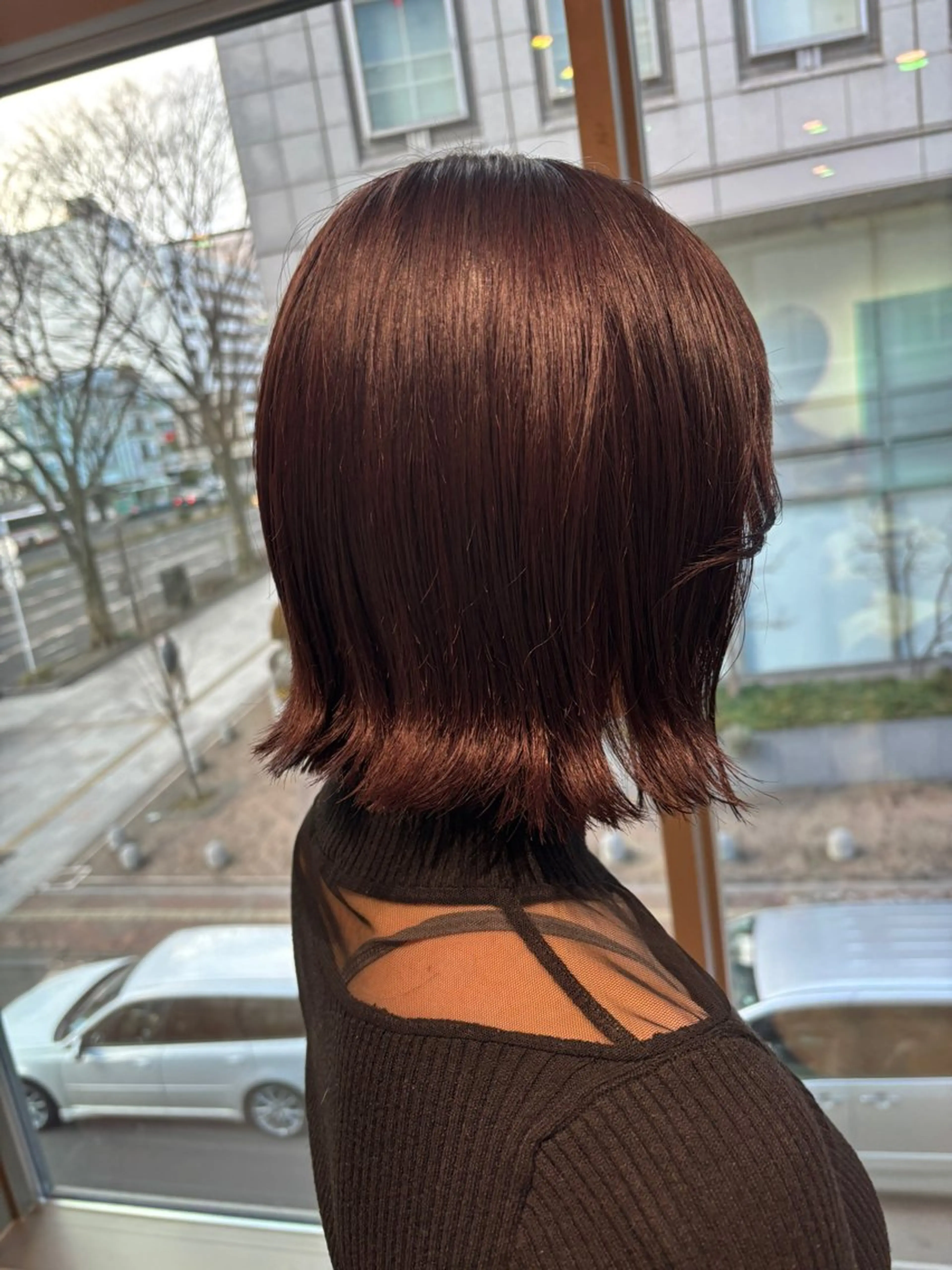 ショート カラー ブラウンカラー ピンクカラー ピンクブラウン カット ヘアカラー ゆい/パーマ/レイヤ ー/似合わせカラーのヘアスタイル