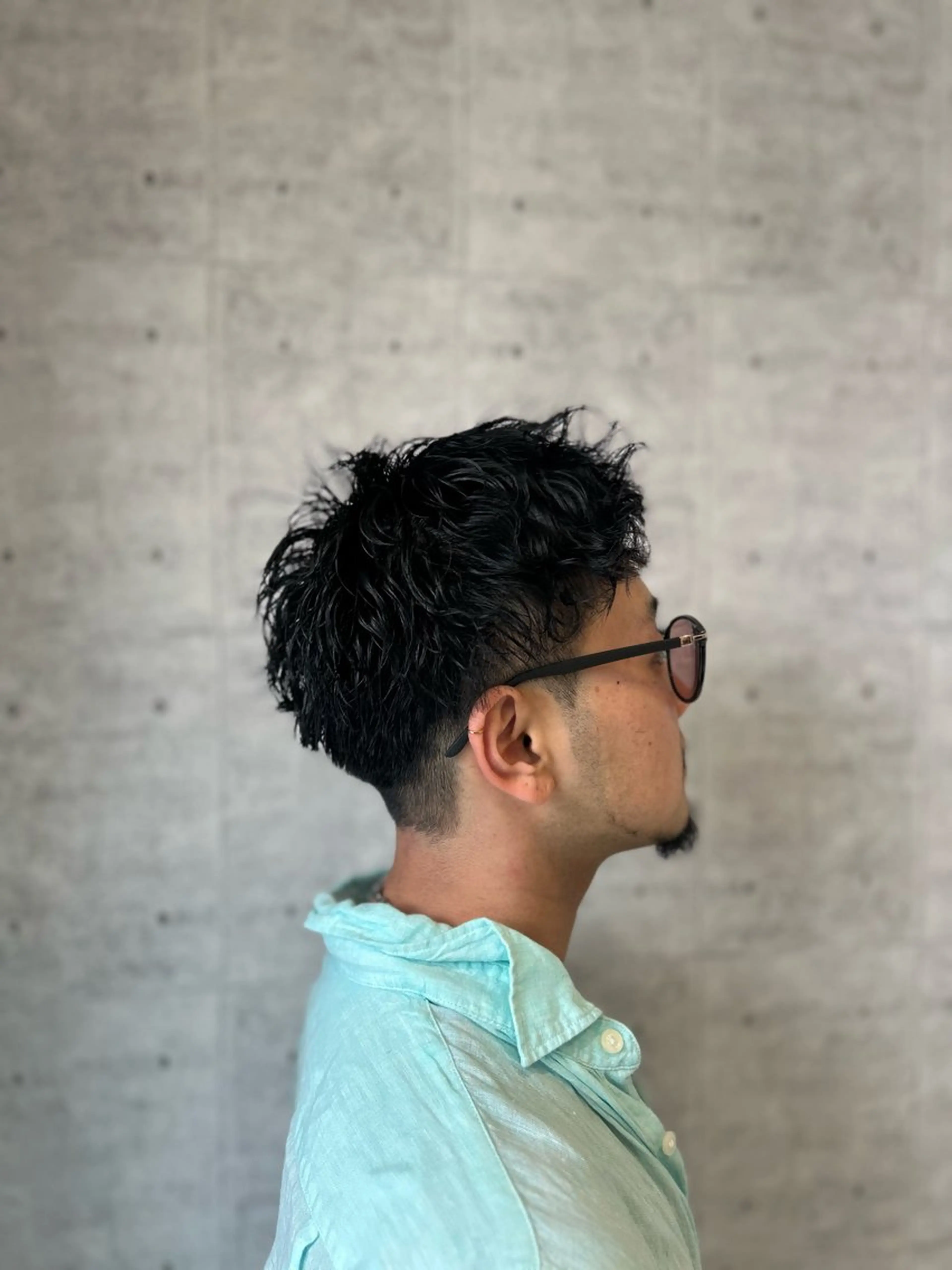 ショート パーマ メンズ ハイトーン× デザイン　Runoのヘアスタイル