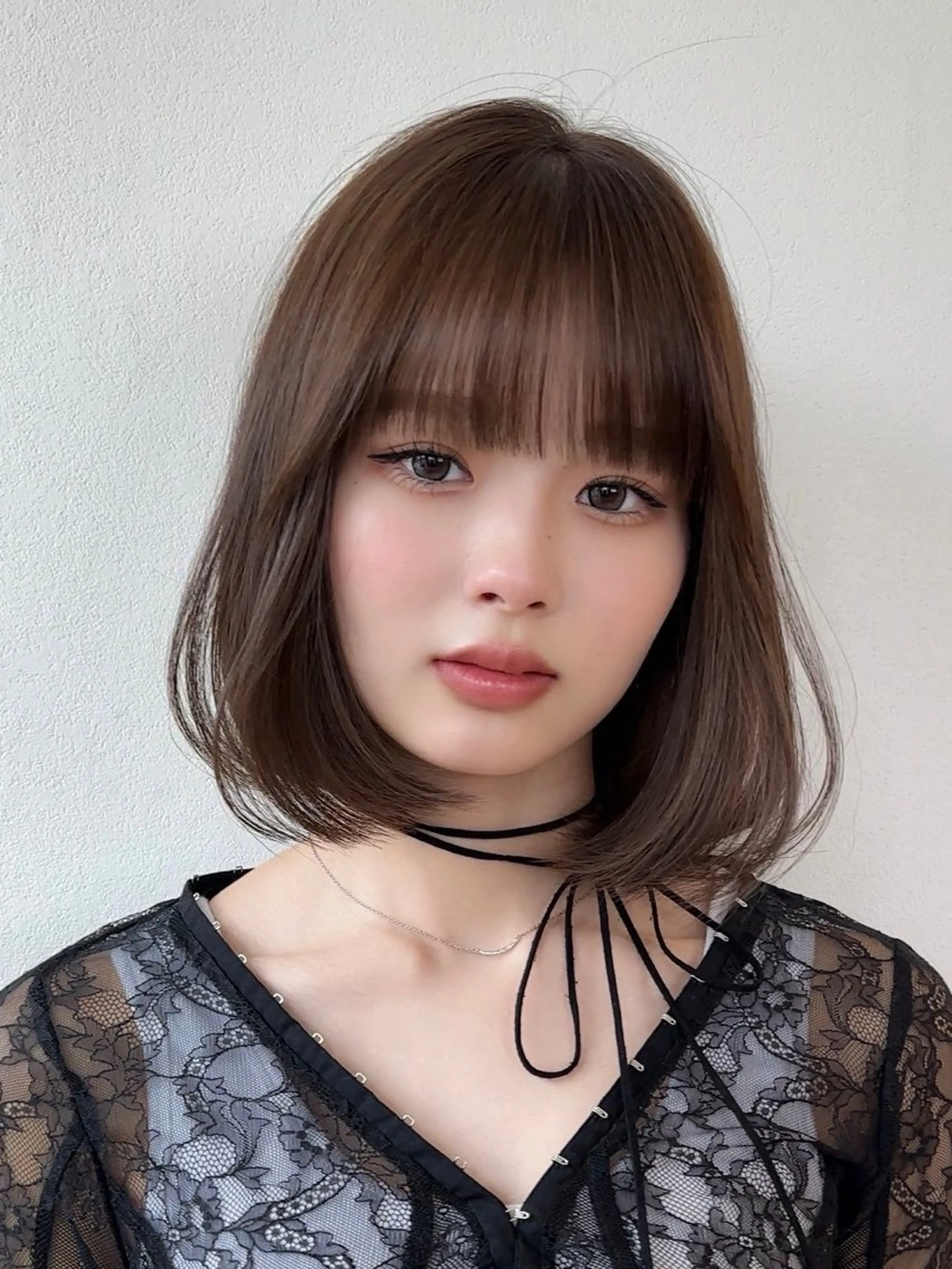 ミディアム カット 縮毛矯正 トリートメント けいし🐬ボブ 美髪縮毛矯正のヘアスタイル