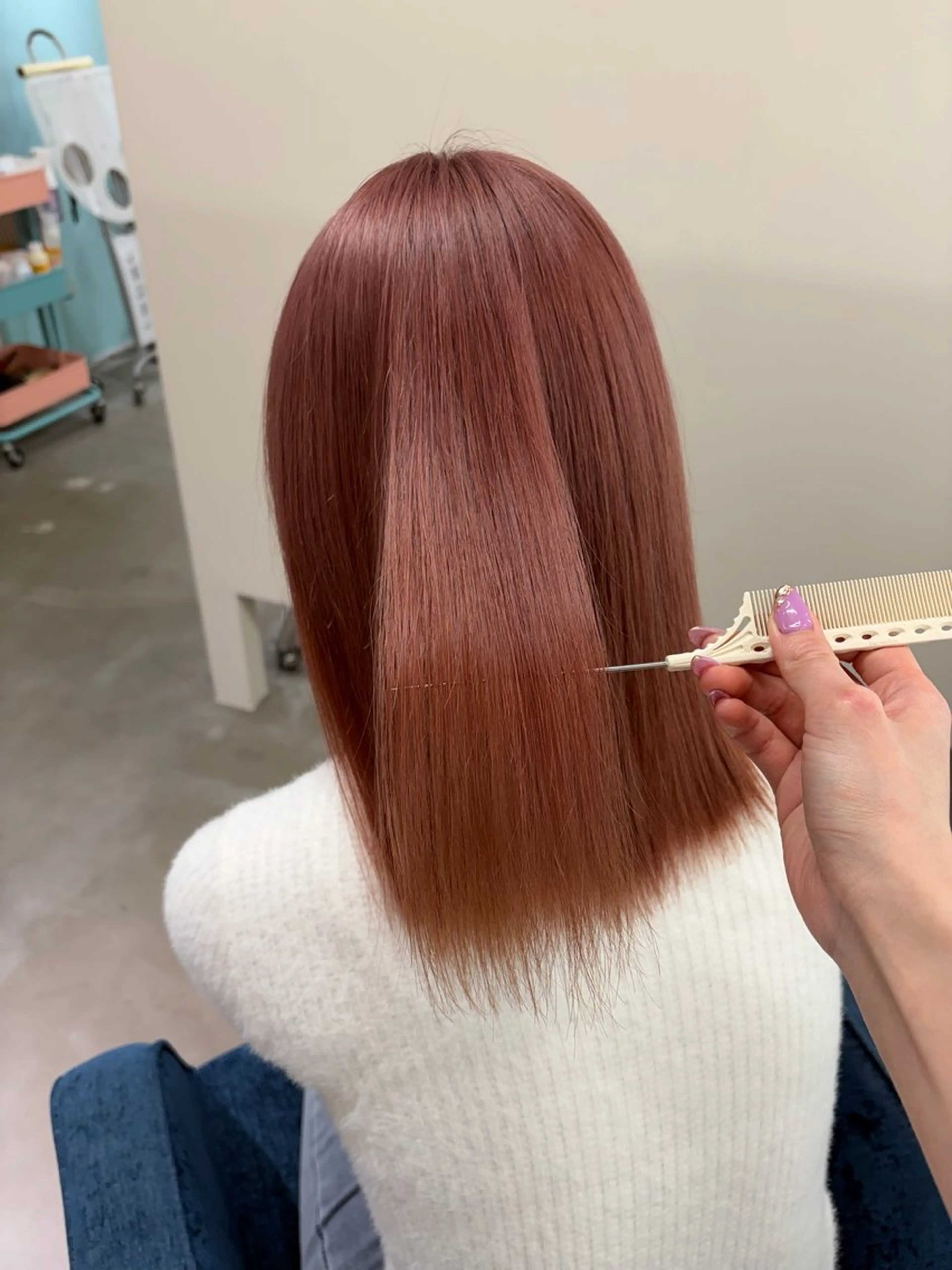 ミディアム ヘアカラー 安井まゆ _Box mico.のヘアスタイル