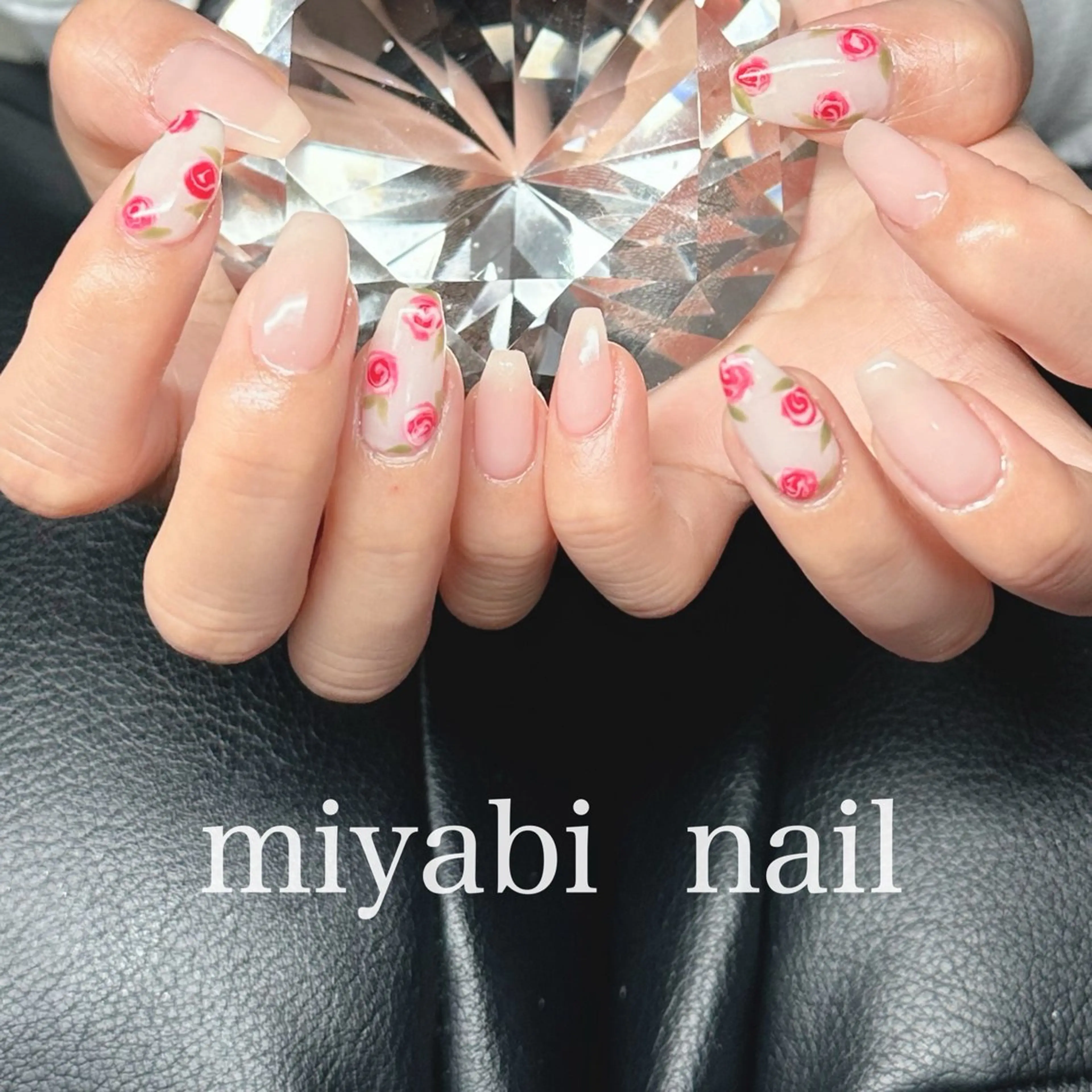 ネイル アートネイル 持ち込み ピンク 春ネイル ハンドネイル miyabi nail 桂川駅近くのネイルデザイン
