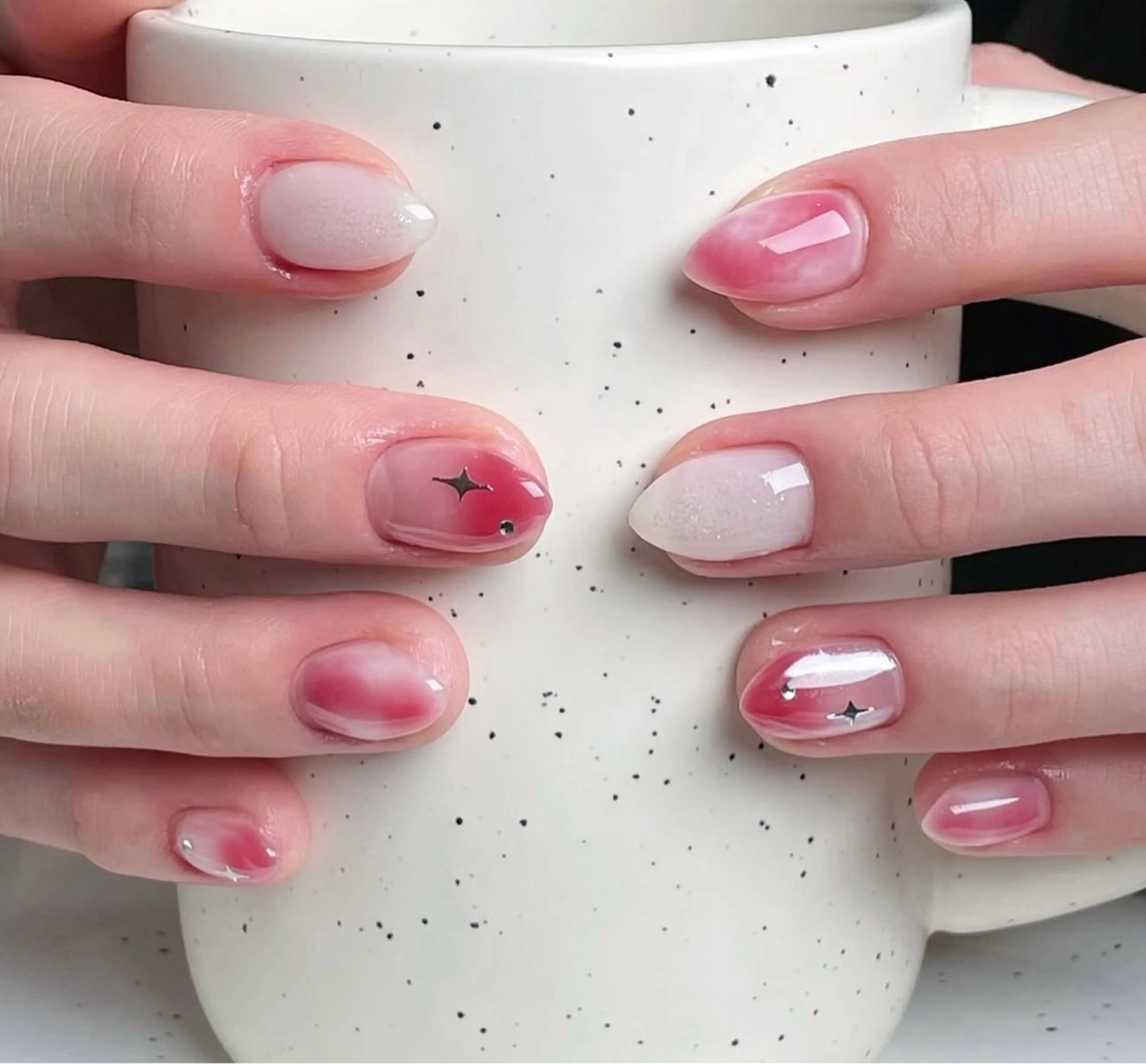 ネイル 韓国ネイル 持ち込み ニュアンスネイル ネイルチップ ハンドネイル TABI ANA.CHUOのネイルデザイン