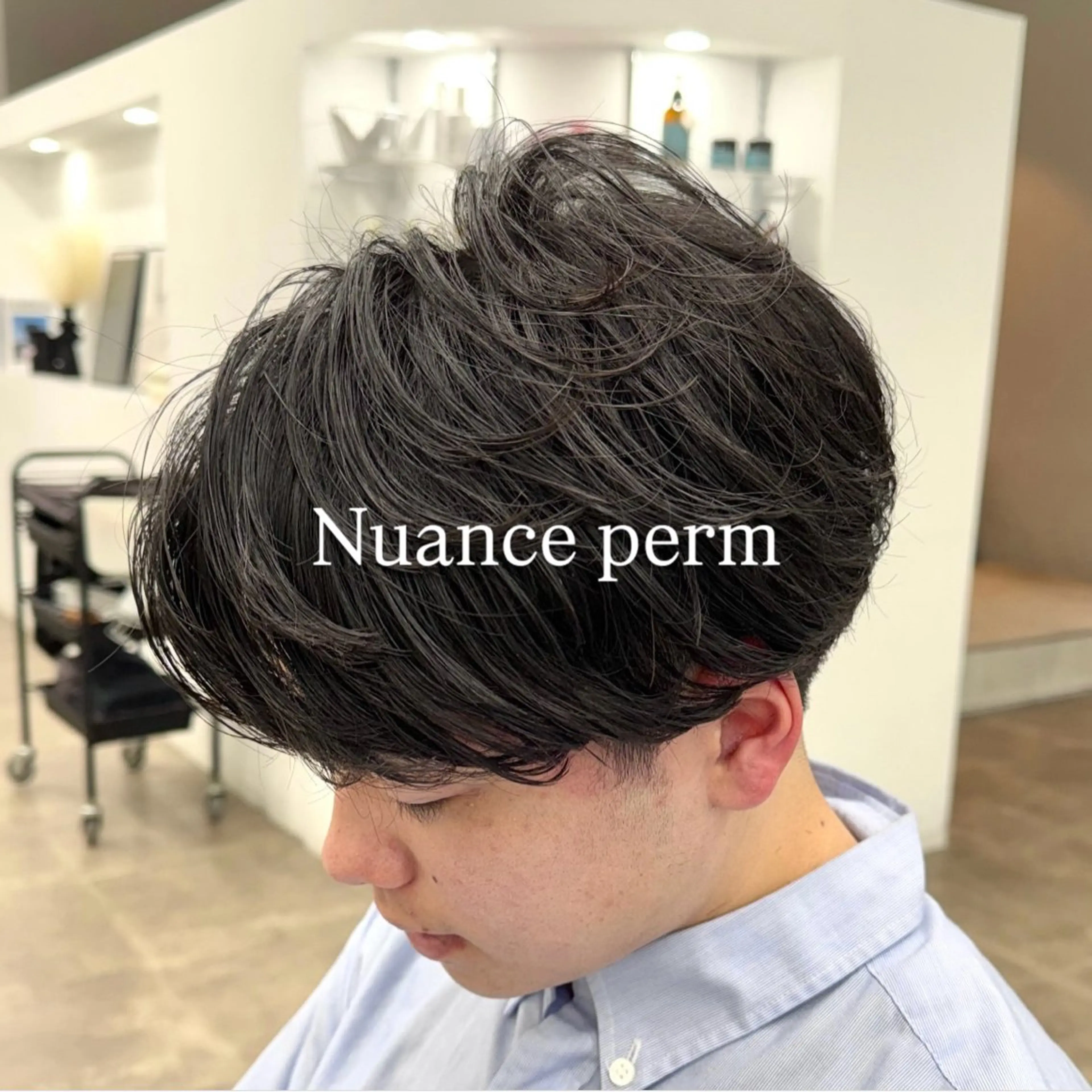 ミディアム カット パーマ トリートメント メンズ特化美容師 🐈⬛RUNAのヘアスタイル