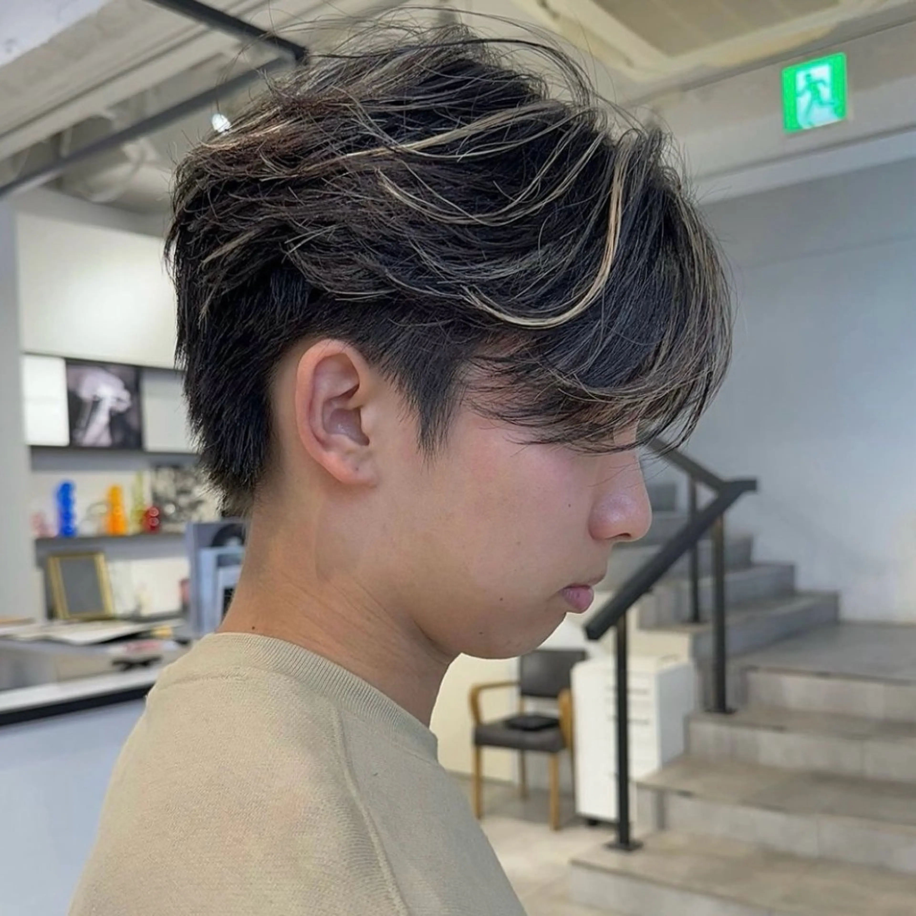 カラー メンズ カット ヘアカラー パーマ メンズパーマ/ メッシュ📍ﾕﾘのヘアスタイル