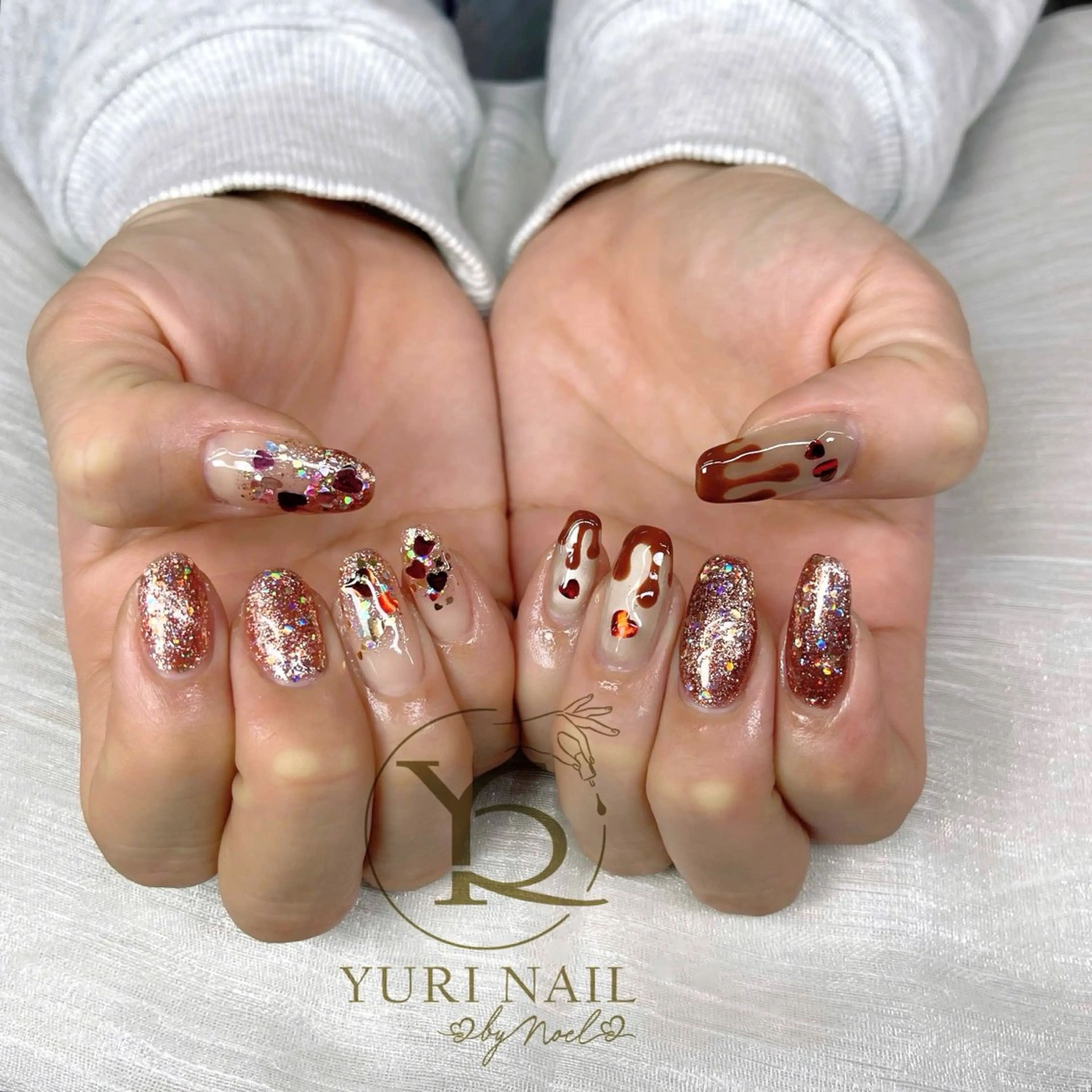ネイル ブルー チークネイル フットネイル フレンチネイル 韓国ネイル YURI Nail Narita所属・YURI Nail NARITAのネイルデザイン