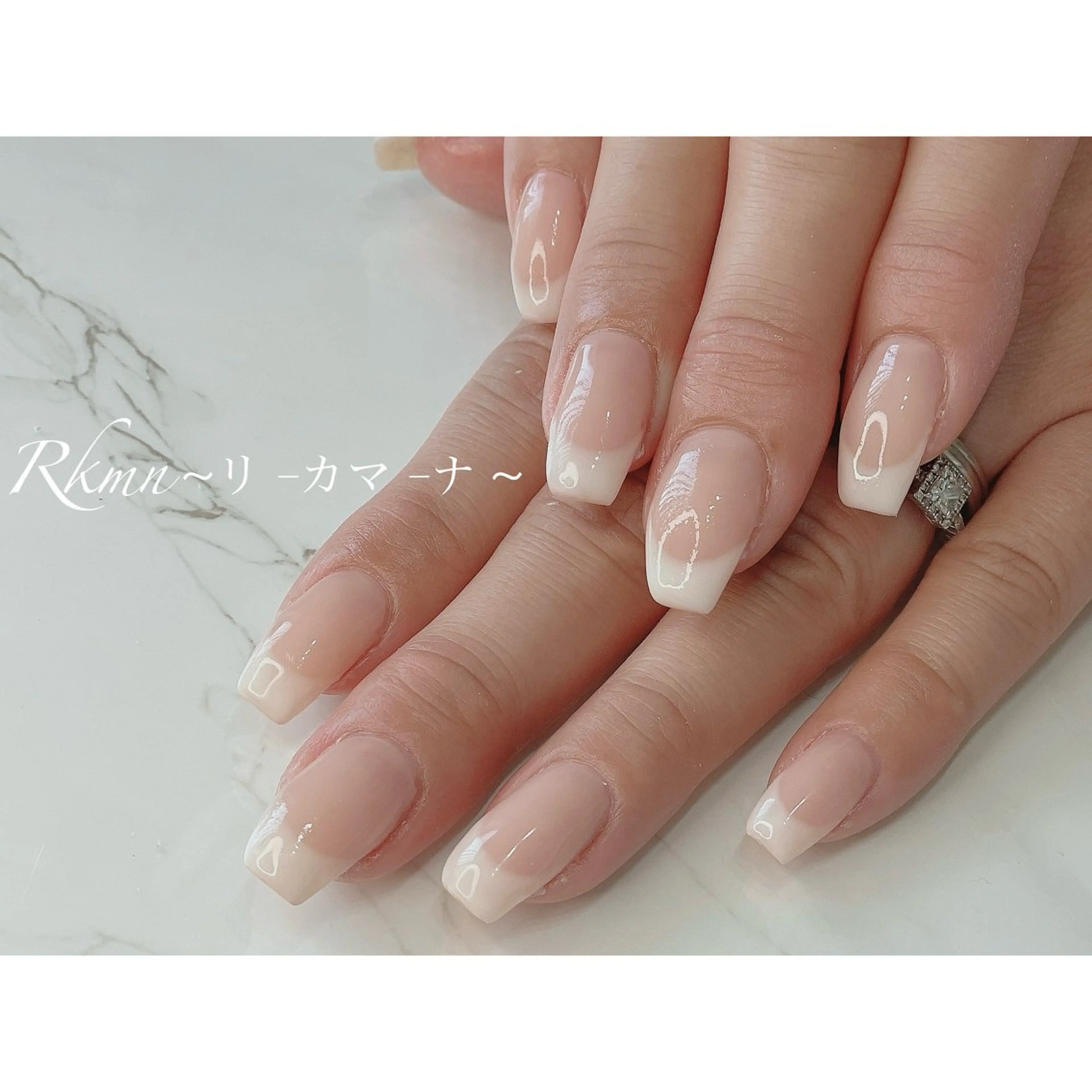 ネイル アートネイル フレンチネイル 春ネイル ハンドネイル フットネイル ハンドケア Rkmn ~リ-カマ-ナ~のネイルデザイン