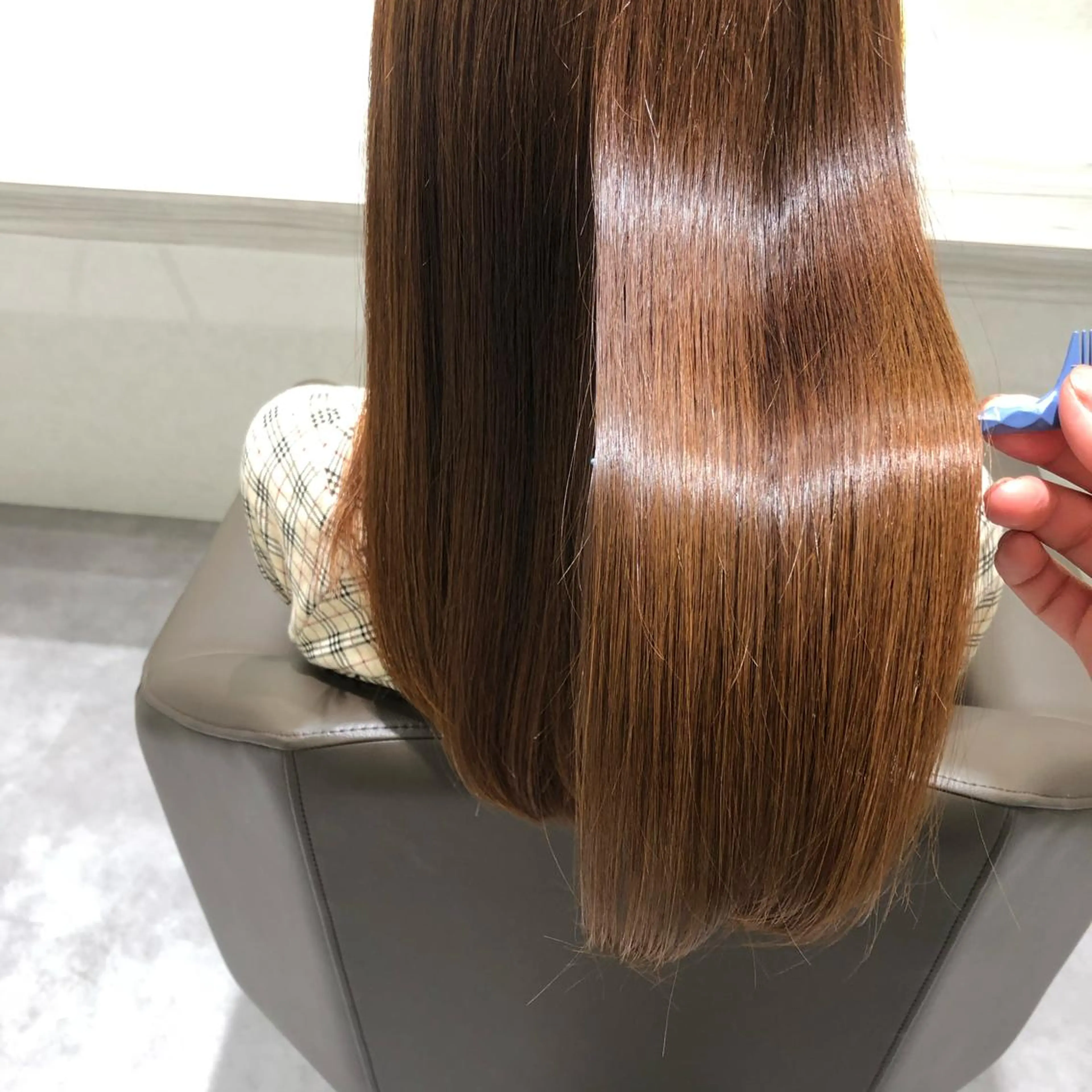 ロング ムトウセイマ/ 縮毛矯正/ブリーチのヘアスタイル