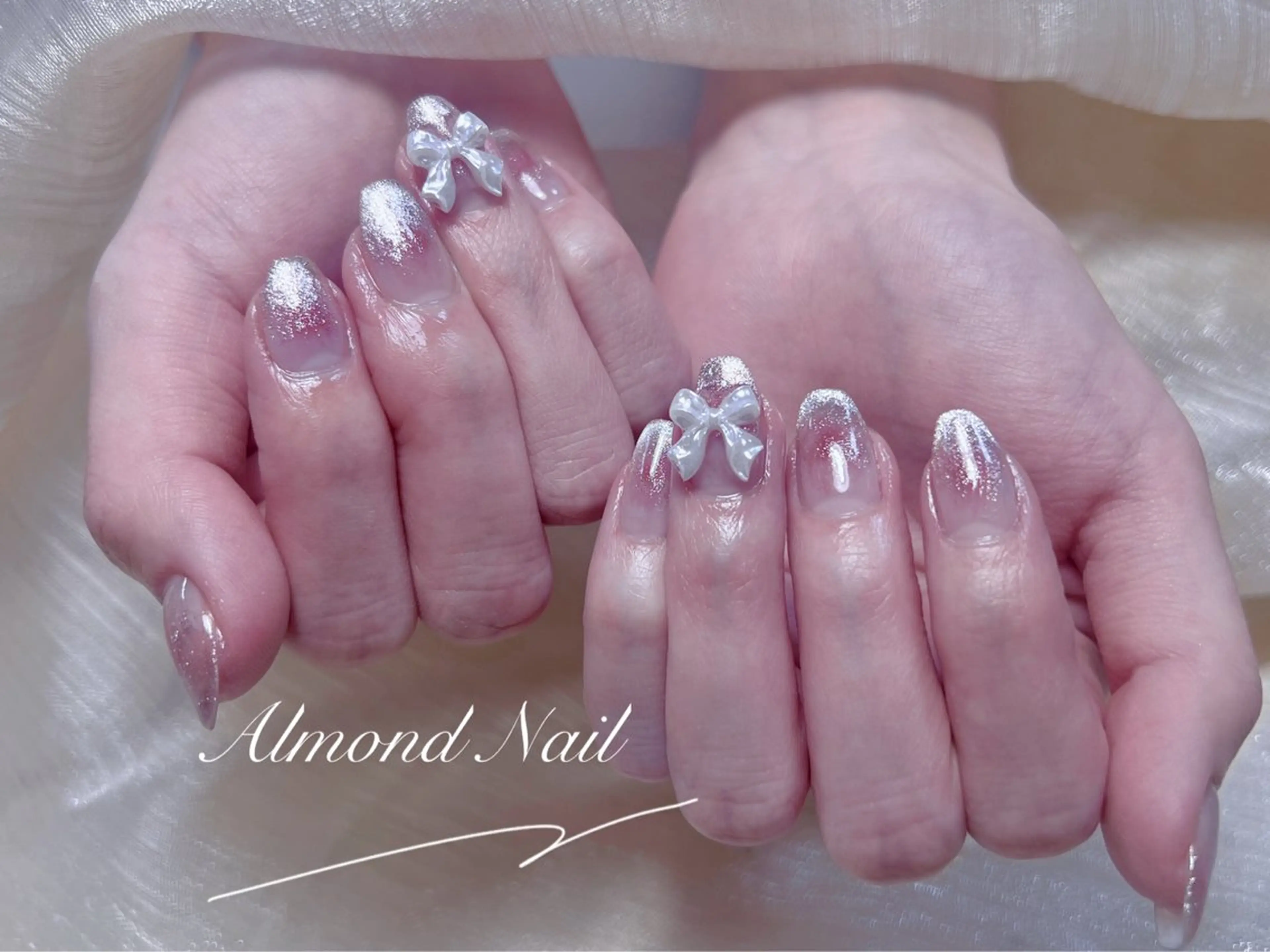 ネイル 長さ出し フラッシュネイル フットネイル フレンチネイル ジェルネイル Almond Nail 亀戸のネイルデザイン