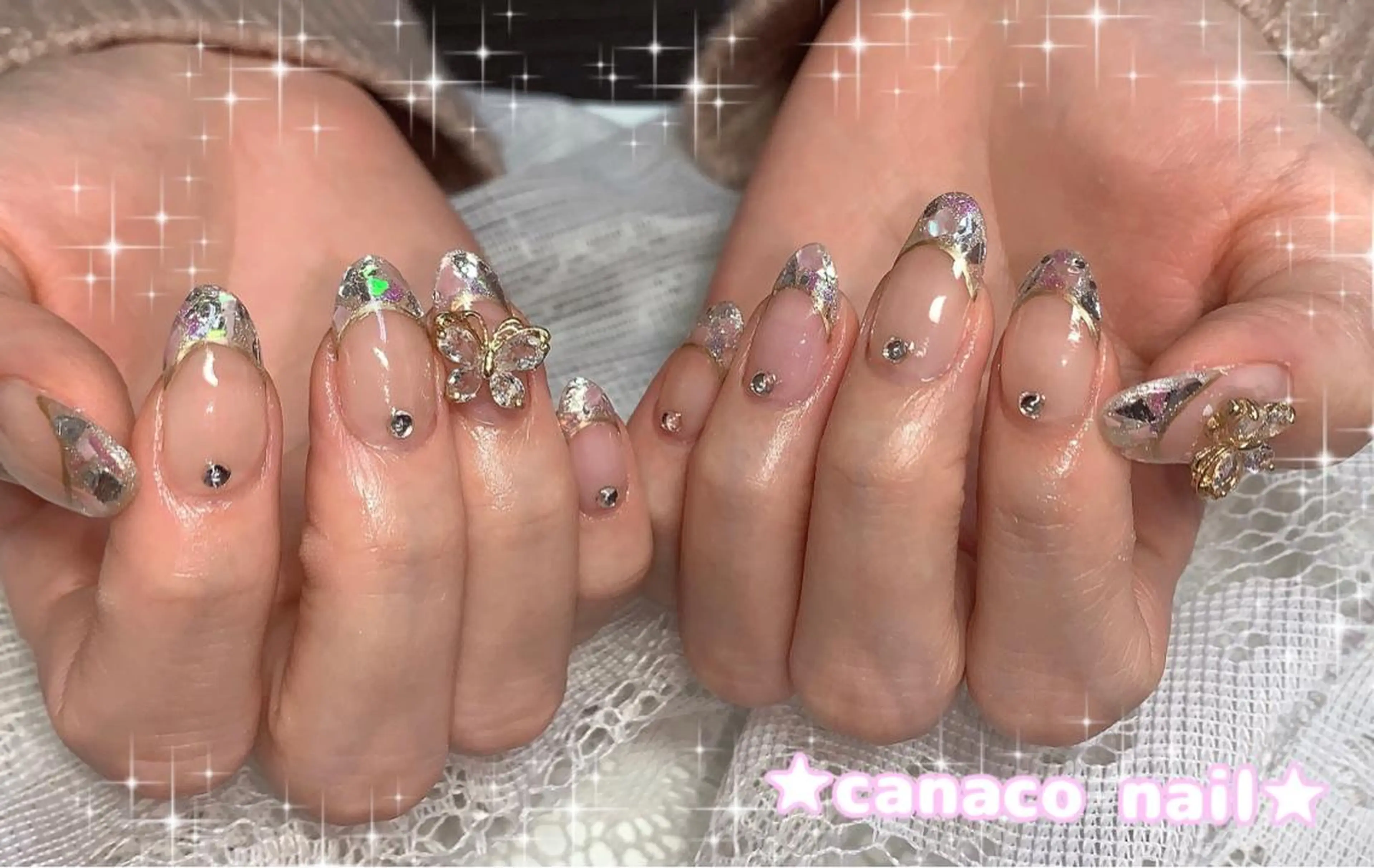 ネイル アートネイル フレンチネイル ジェルネイル ガラスフレンチ オフィスネイル ハンドネイル ハンドケア ベテランネイル cnc nailのネイルデザイン