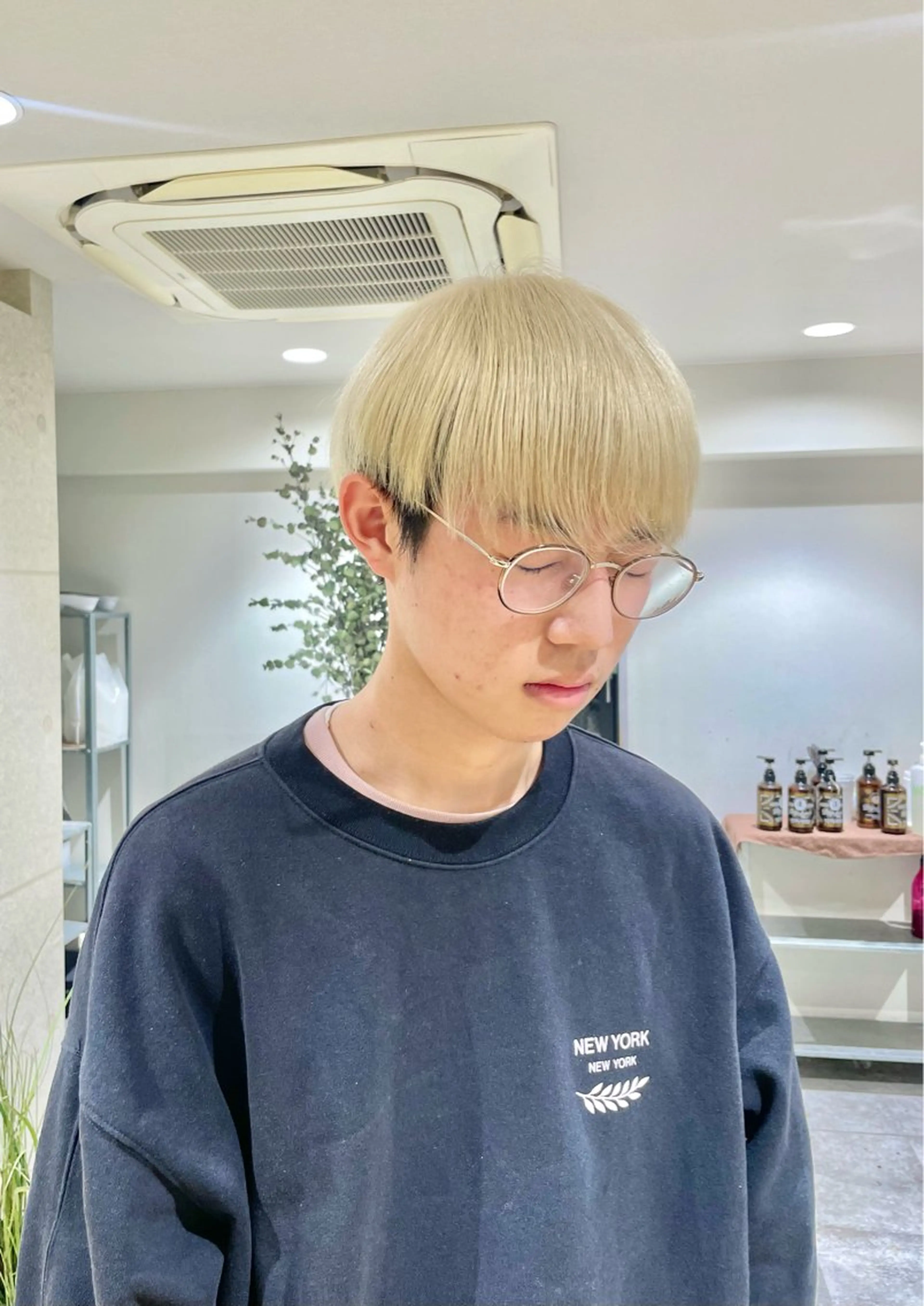 カラー メンズ エビスザキレン／メン ズ／心斎橋🌳のヘアスタイル