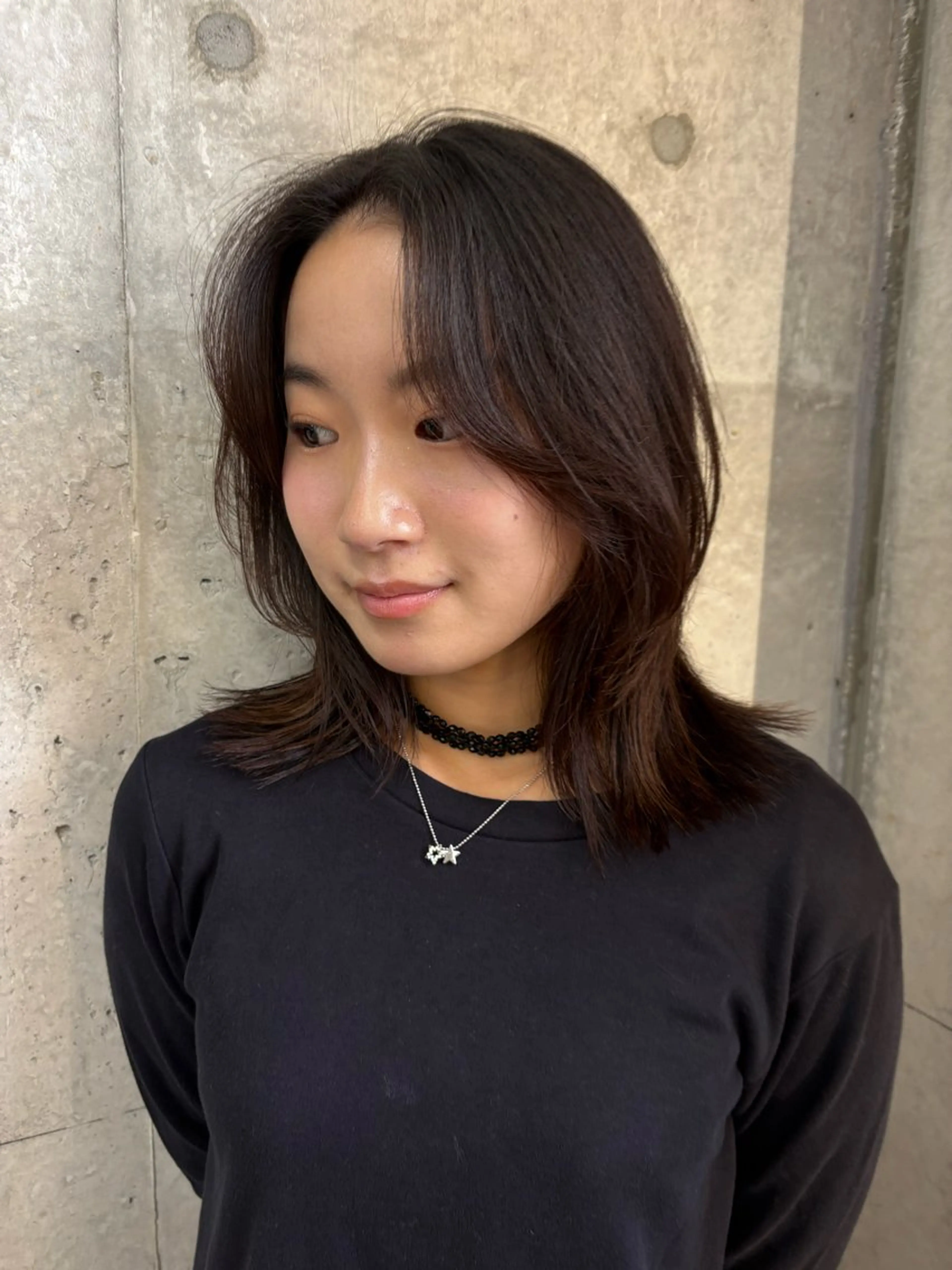 ミディアム くびれヘア 小顔カット Watanabe Maiのヘアスタイル