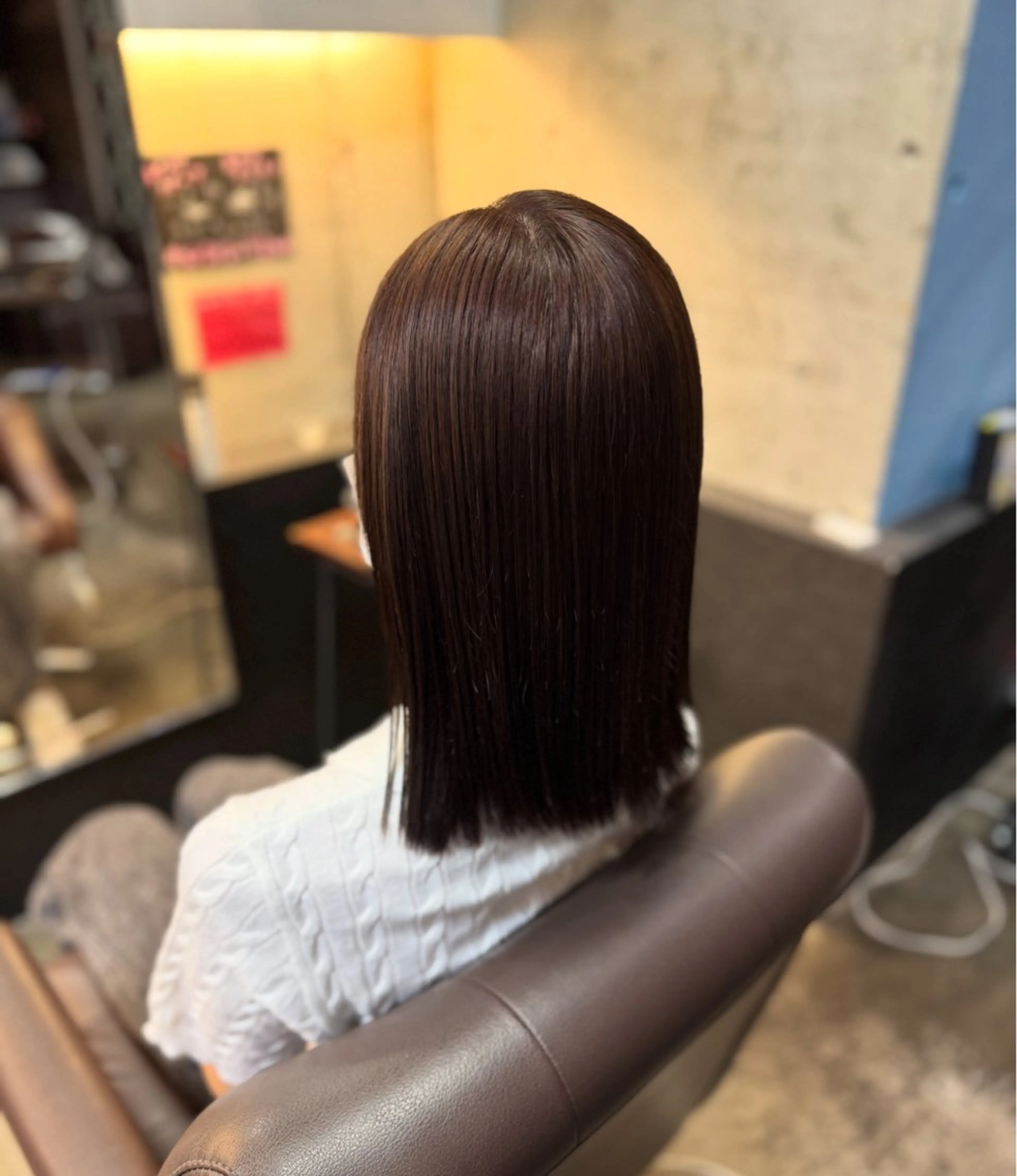 ミディアム チョコレートブラウン カット ヘアカラー トリートメント 🐥Homie/ yuna🐥のヘアスタイル