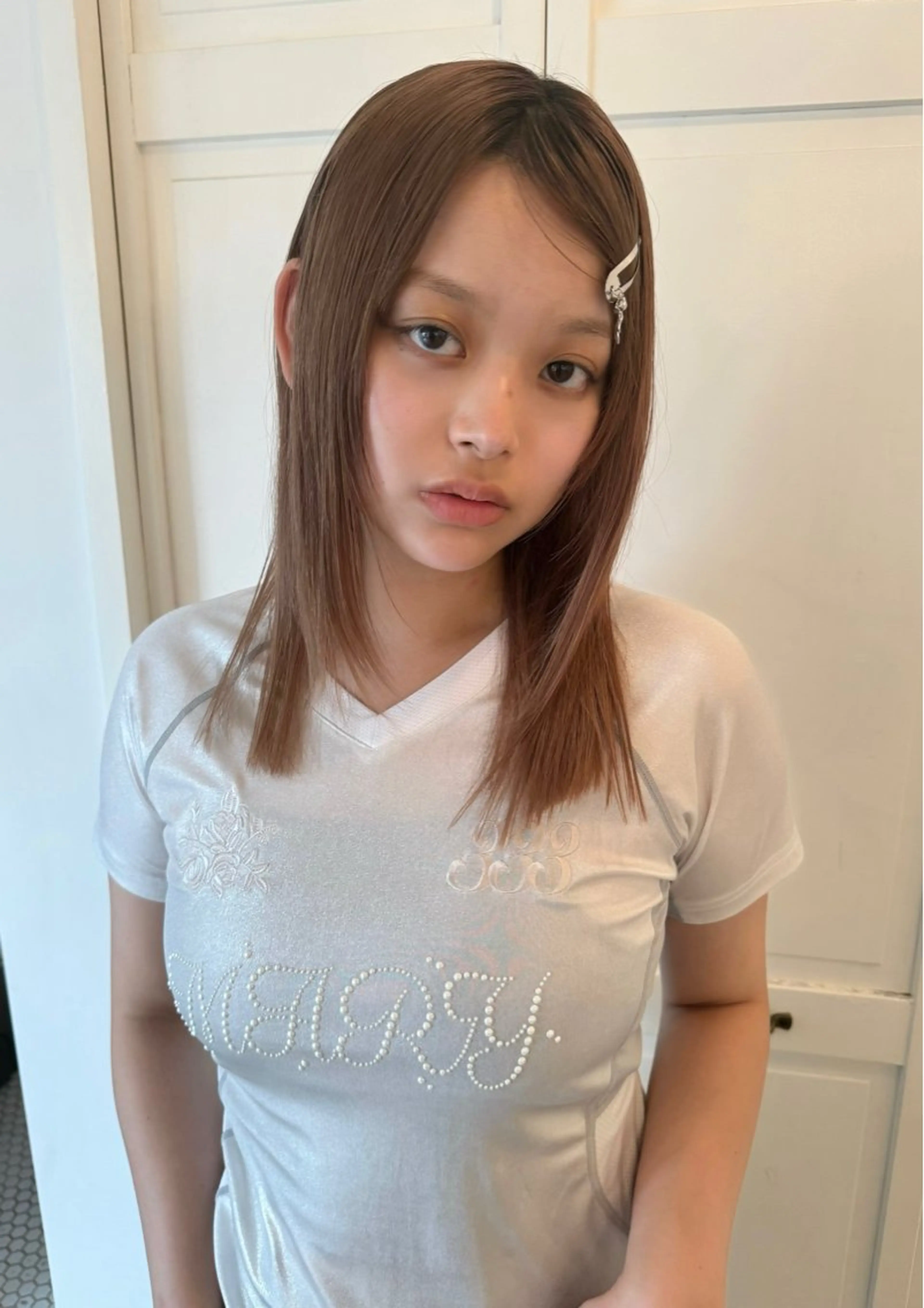 カラー ヘアカラー ブリーチカラー🎀 韓国風/寺門美優のヘアスタイル