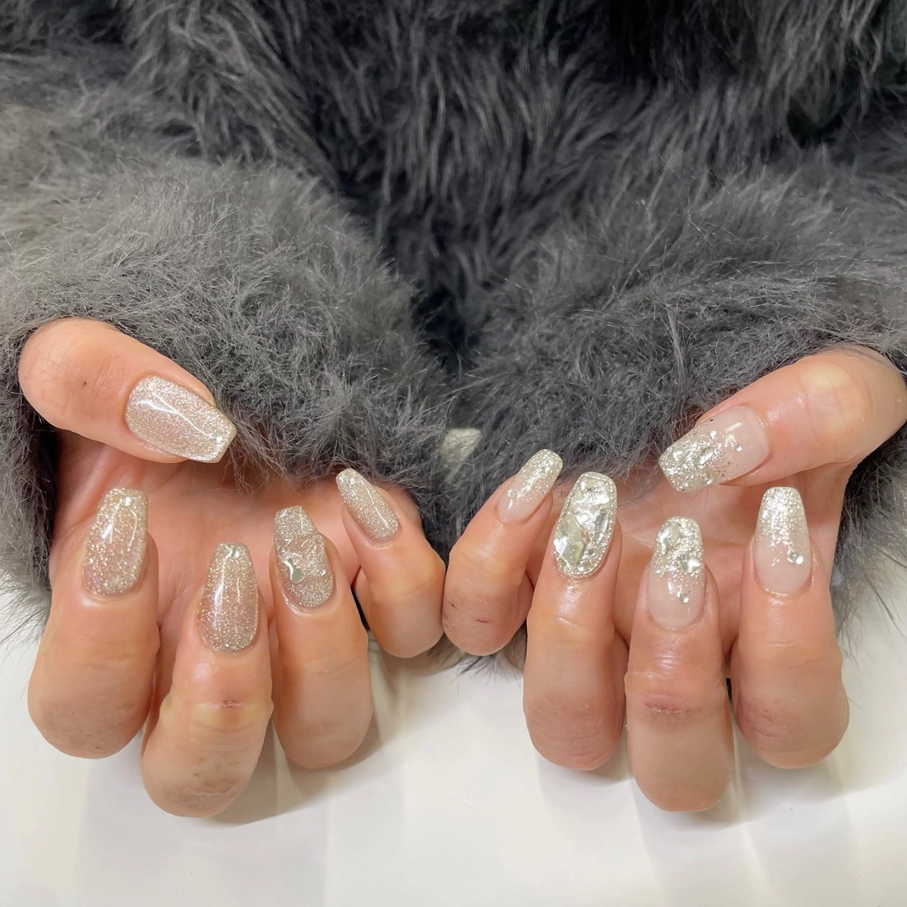 ネイル フラッシュネイル フラッシュマグ キラキラネイル ラメ(グリッター) マグネットネイル ハンドネイル Bianca川越西口 KITAZAKI🫧のネイルデザイン