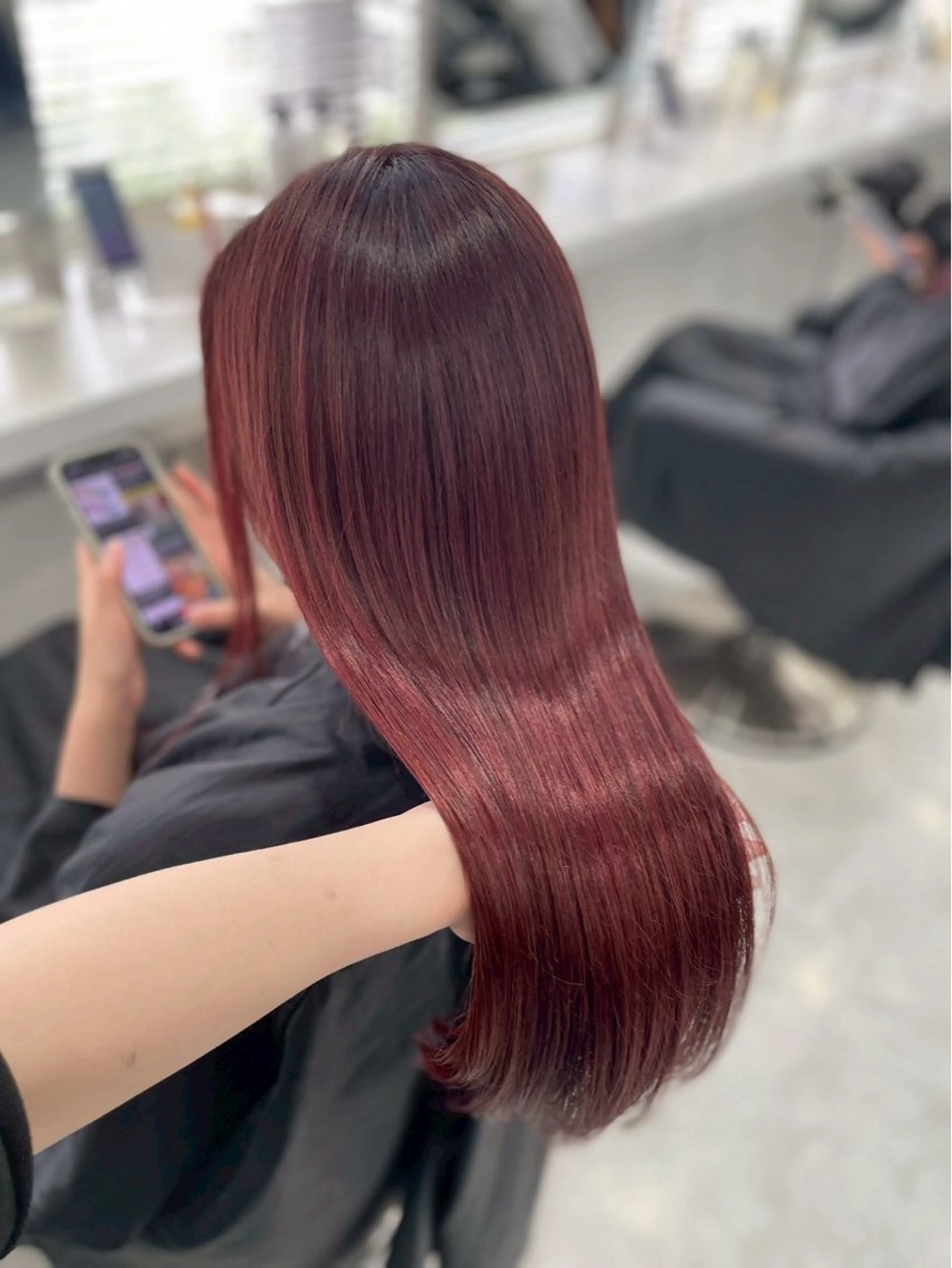 ロング カラー ヘアアレンジ ヘアカラー トリートメント 暖色・髪質改善🍒 吉武杏莉のヘアスタイル