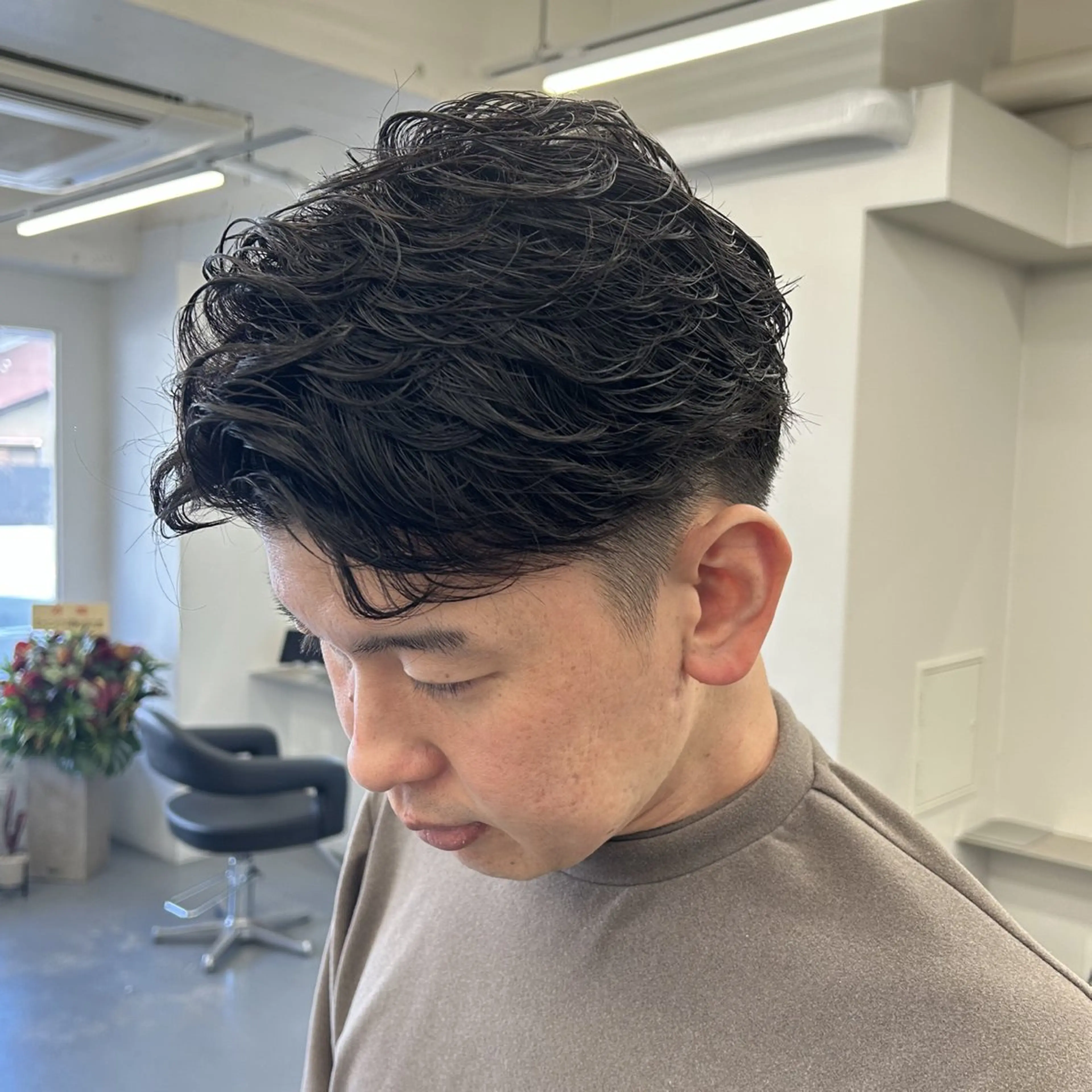 ショート パーマ メンズ カット ヘアカラー &Maison MICHIYAのヘアスタイル