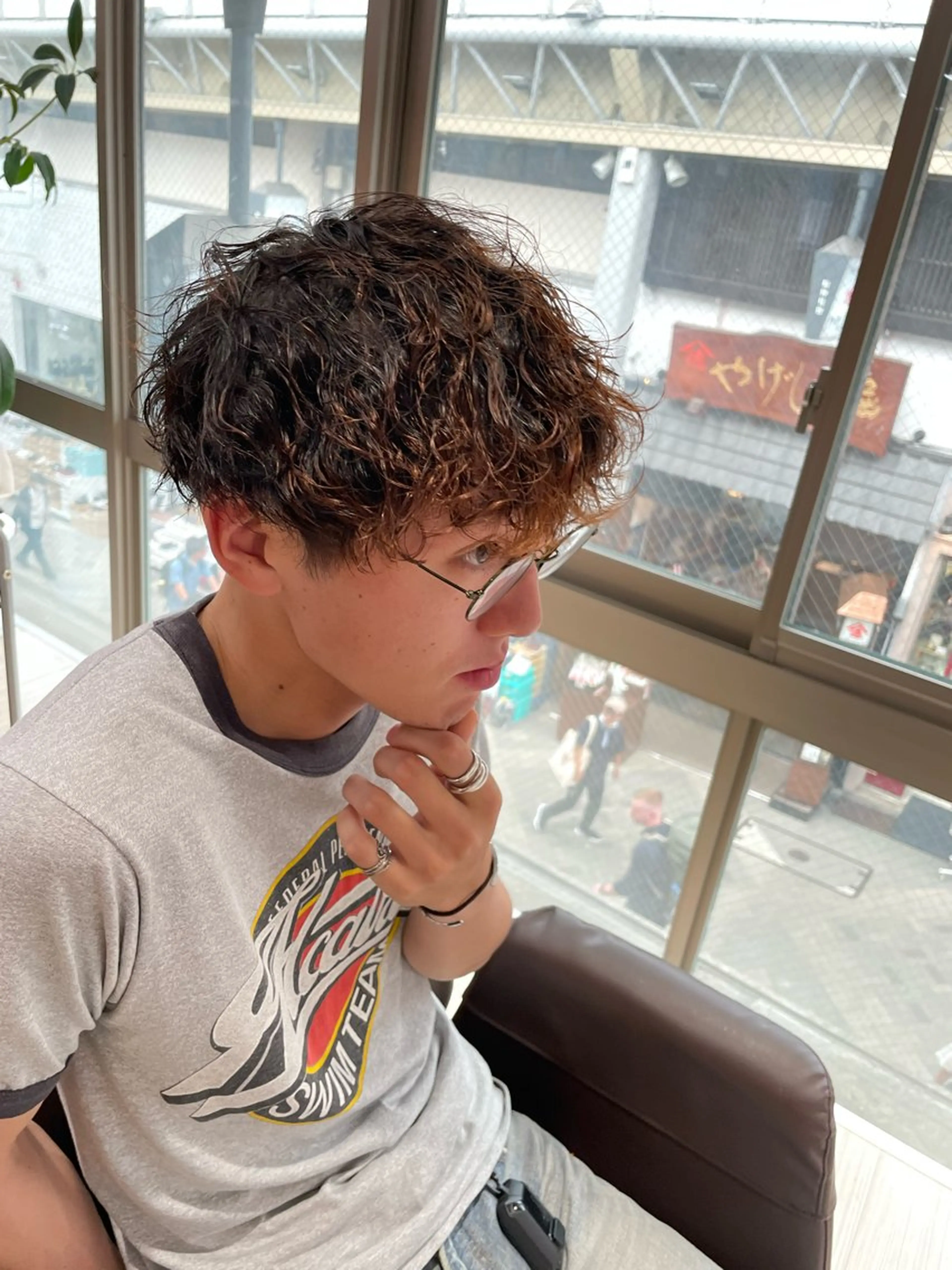 ショート パーマ メンズ 髪質改善/パーマ カラー浅草 山本隼輔のヘアスタイル