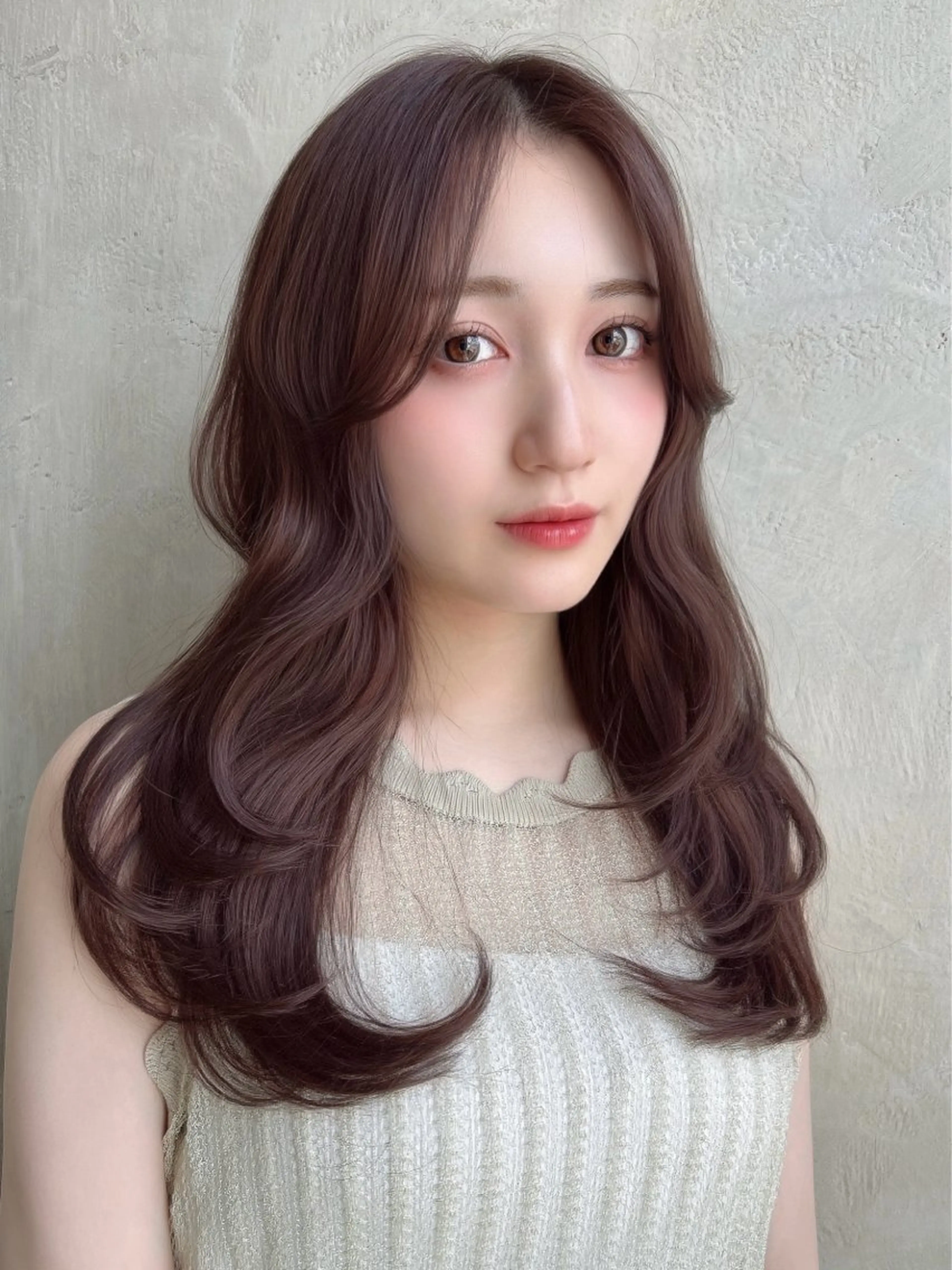 セミロング カラー パーマ カット ヘアカラー トリートメント 新宿✨顔周りカット 韓国ヘア/坂本亜裟海のヘアスタイル