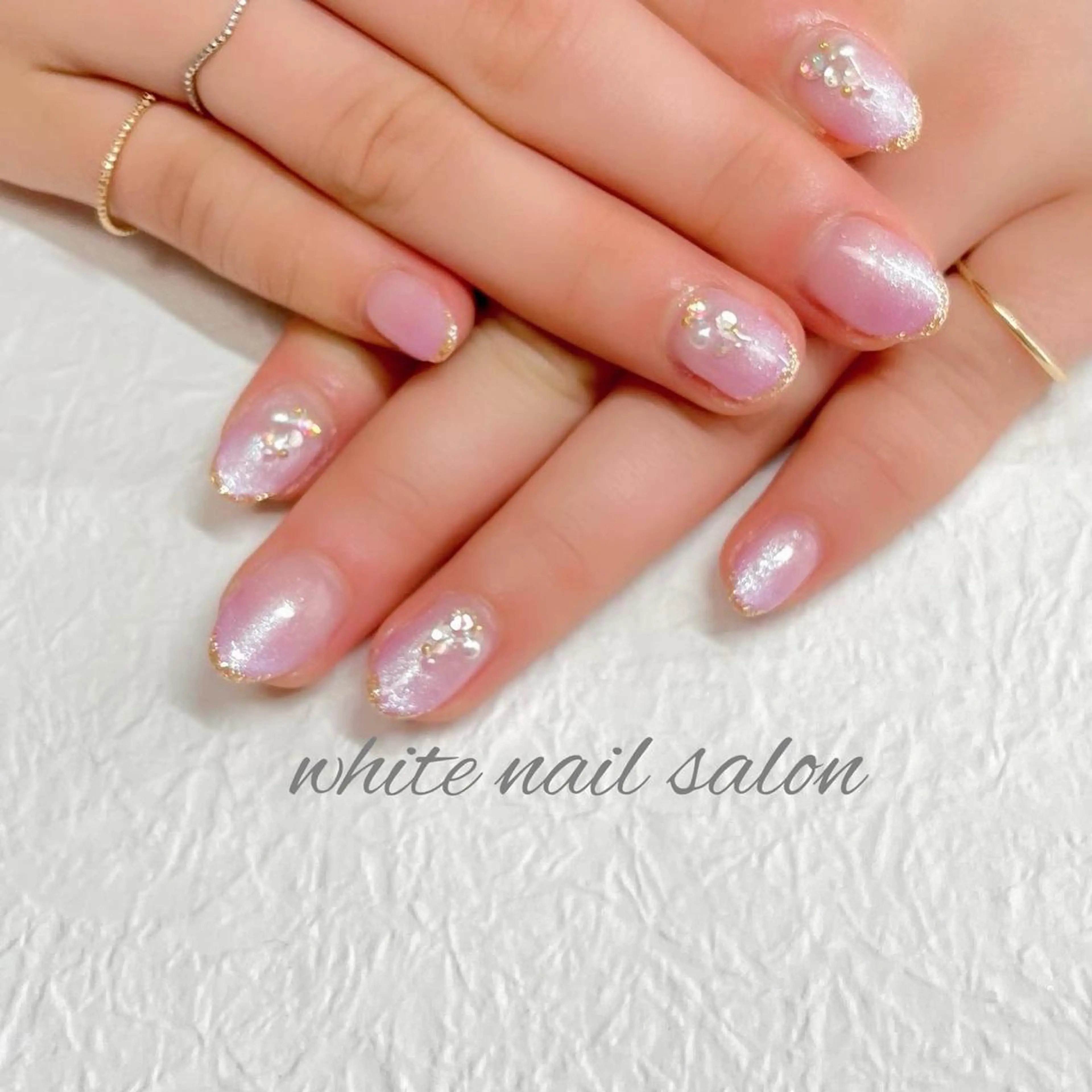 ネイル ジェルネイル ハードジェル ラメ(グリッター) 持ち込み ソフトジェル ハンドネイル white nail salonのネイルデザイン