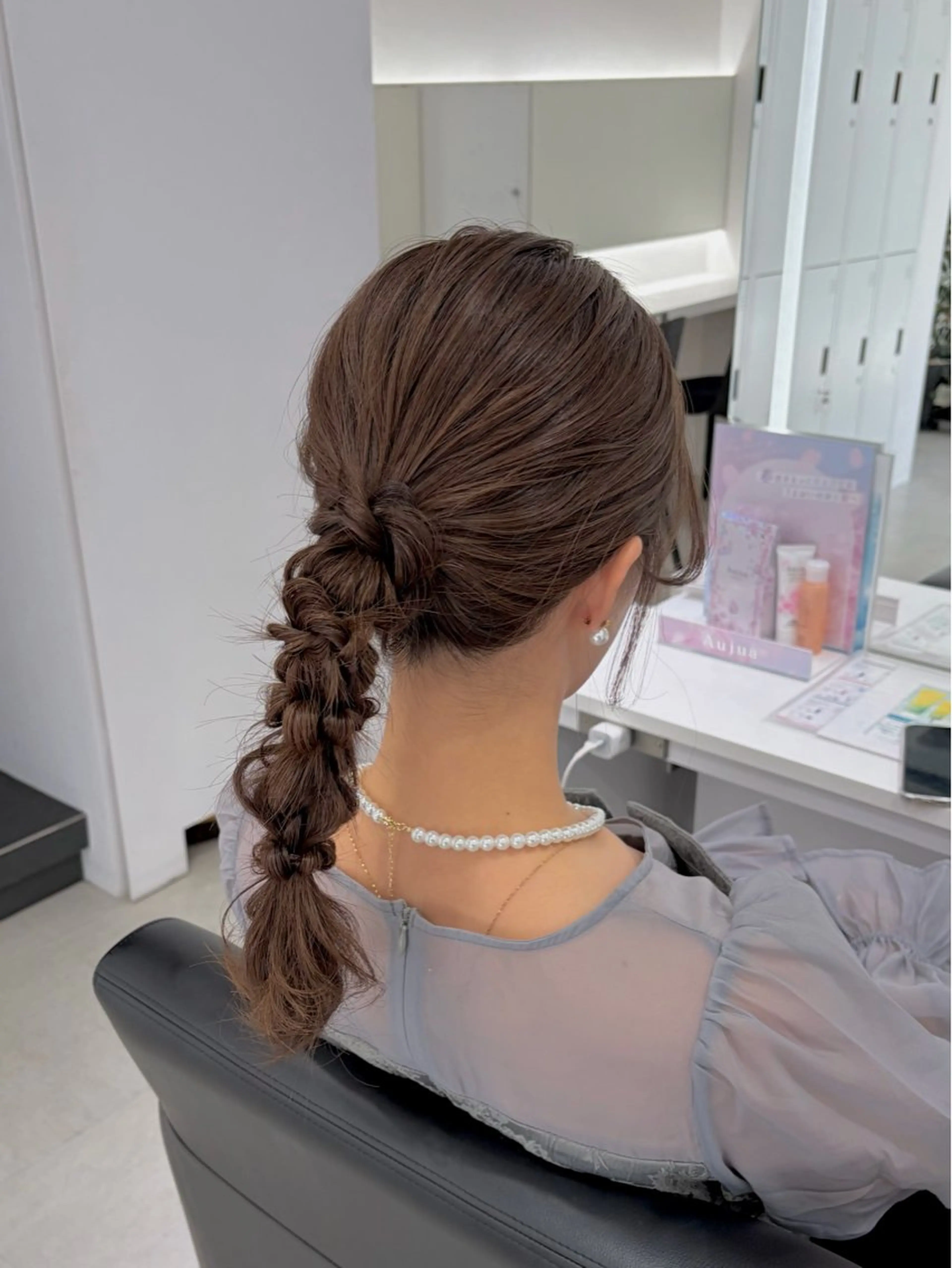 セミロング ヘアアレンジ ヘアセット グレージュ/ベージュ /経堂/sana🌱のヘアスタイル